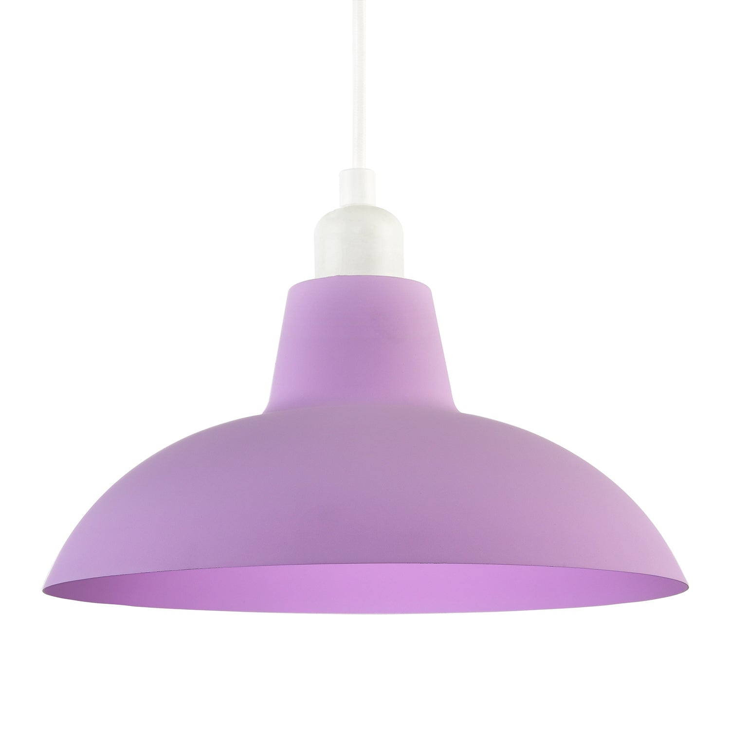 Industrial Retro Designed Matte Lilac Curved Metal Pendant Light Shade Image 1