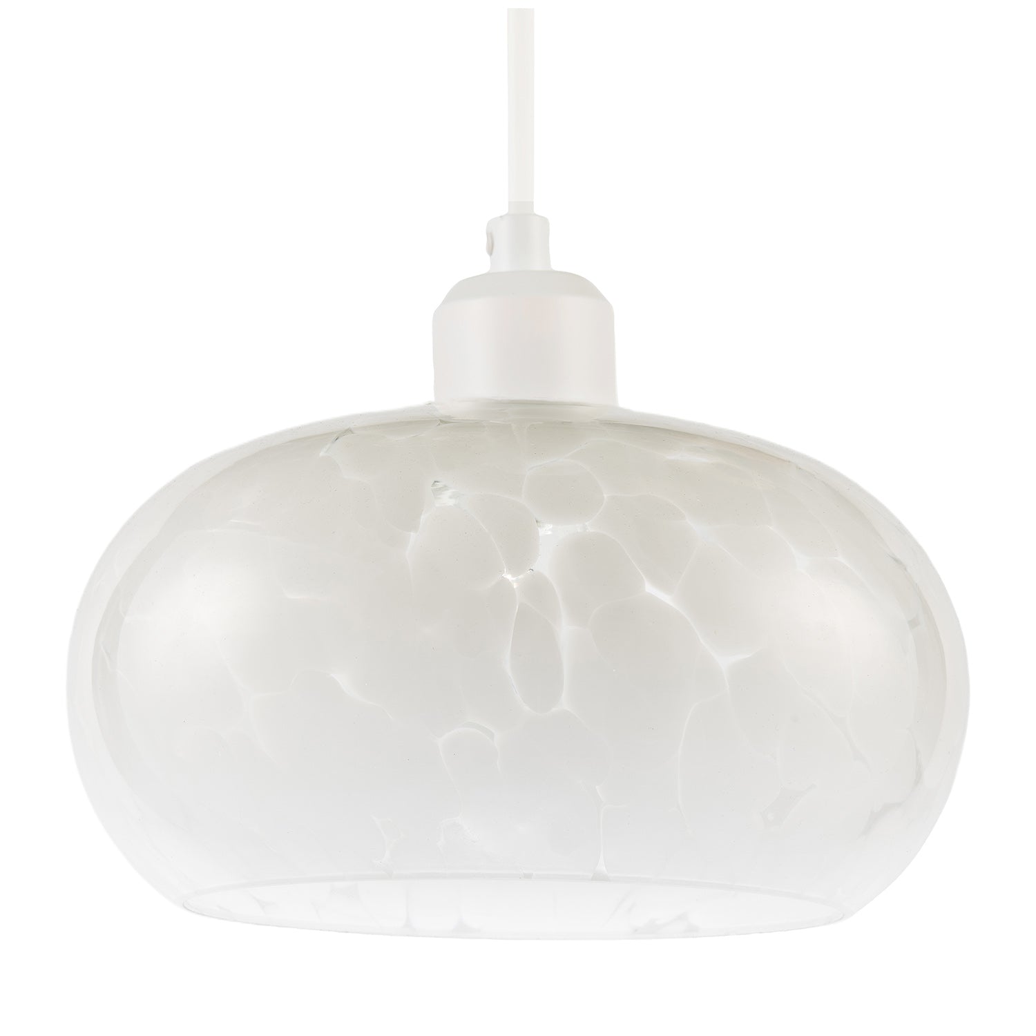 Designer Opal White Snowflake Domed Glass Pendant Ceiling Light Shade Image 1