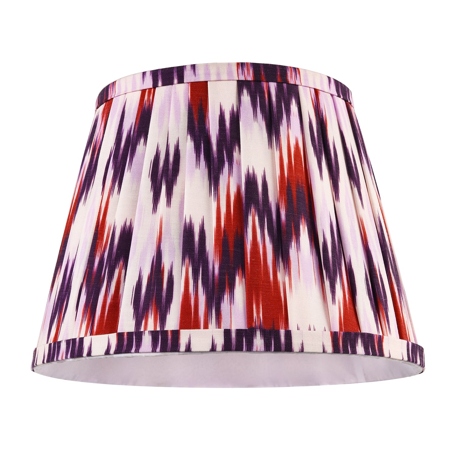 Purple and Burgundy Pleated Cotton Lamp Shade with Zig Zag Design Image 1
