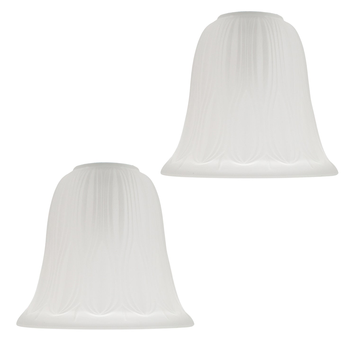 Pair of Frosted Etched Glass Shades with Traditional Shape for E14 and E27 Image 1