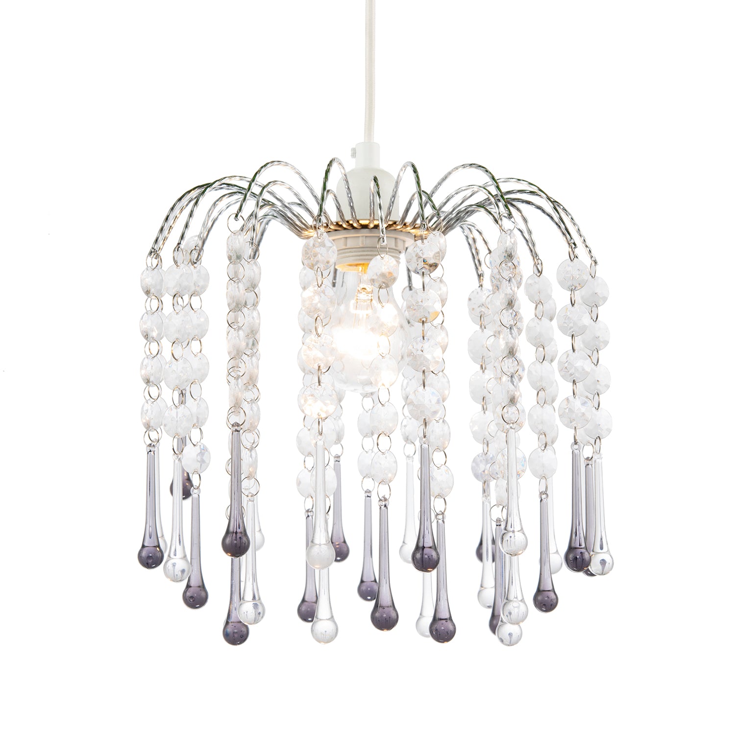 Classic Waterfall Pendant Shade with Clear and Smoked Black Acrylic Image 2