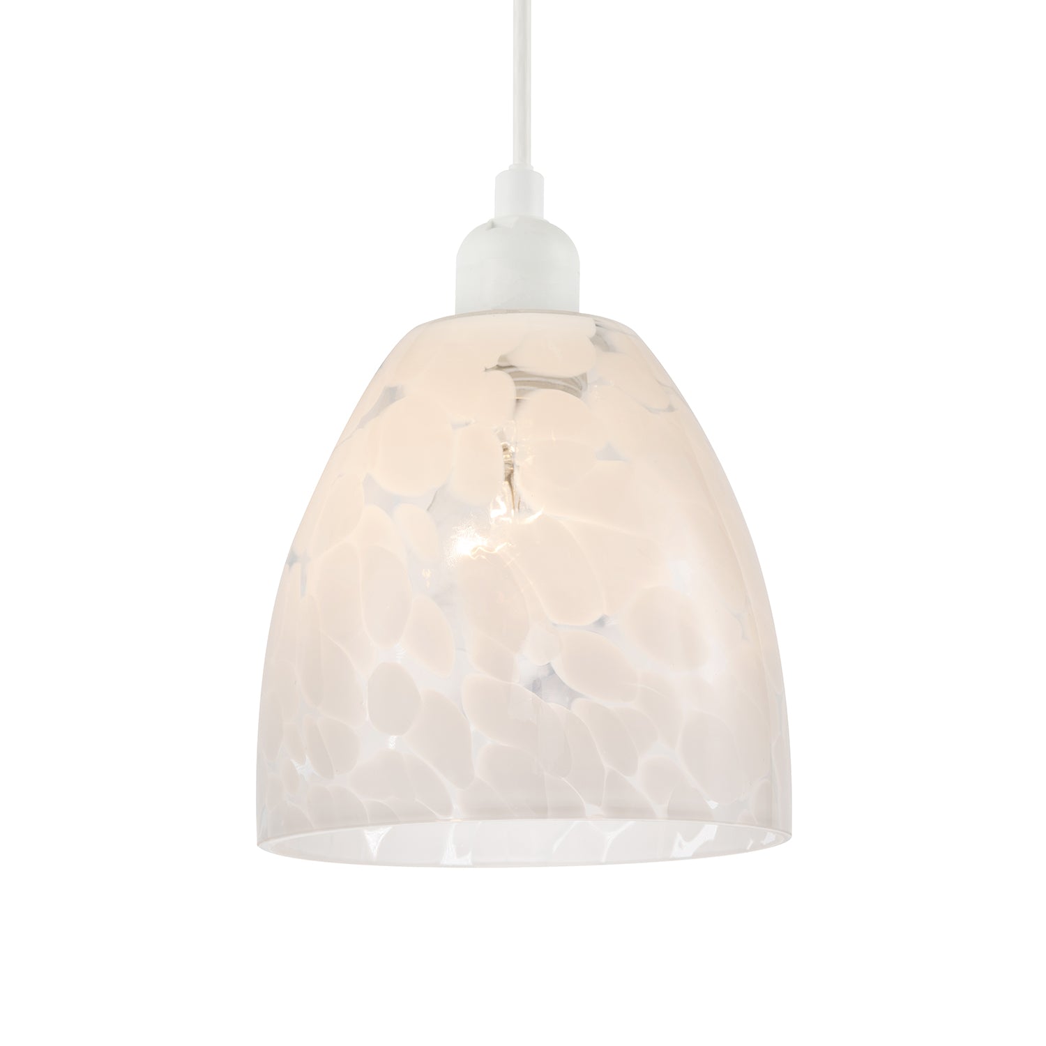 Cylindrical Opal White Snowflake 25cm Glass Pendant Lighting Shade Image 1