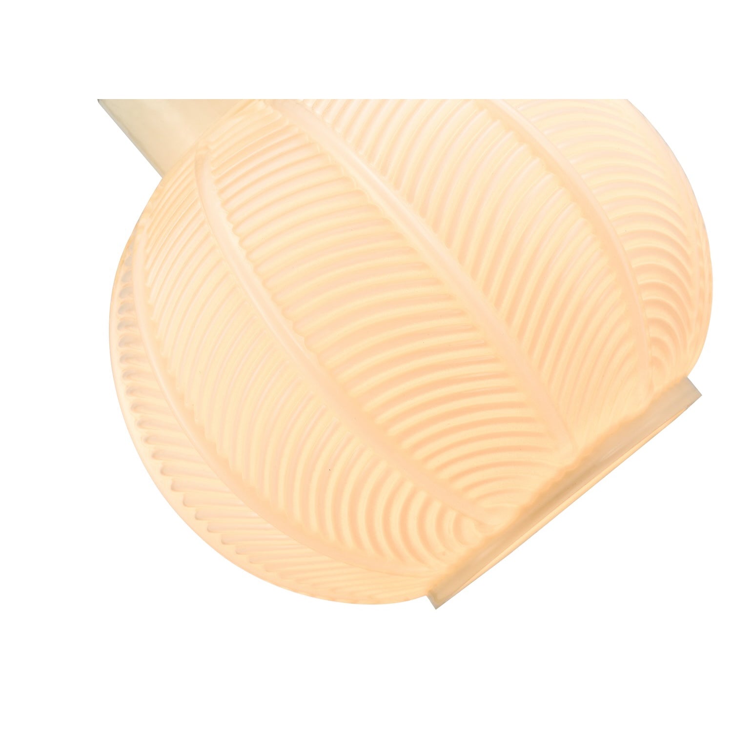 Designer Ribbed Leaf Themed Glossy Opal White Glass Pendant Lighting Shade Image 3