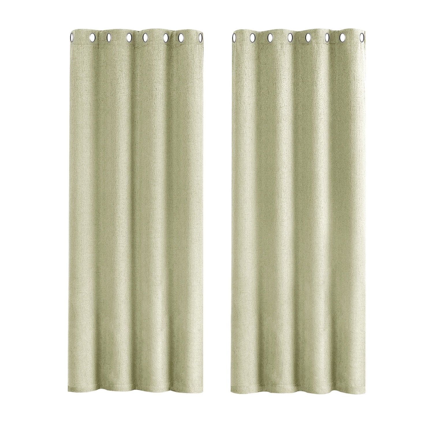 Mint Green Lined Blackout Eyelet Curtains - 46 x 54 Inch Drop - Pair Image 1