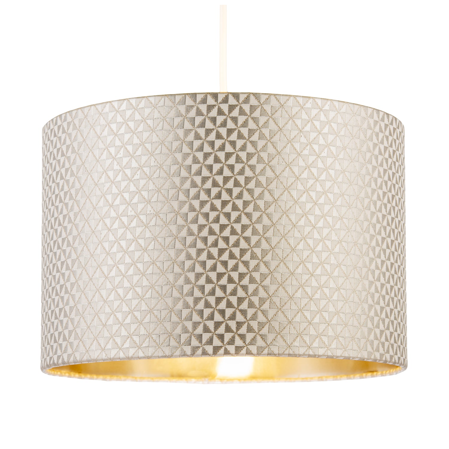 Modern Light Shimmer Taupe Drum Shade with Inner Champagne Gold Lining Image 2