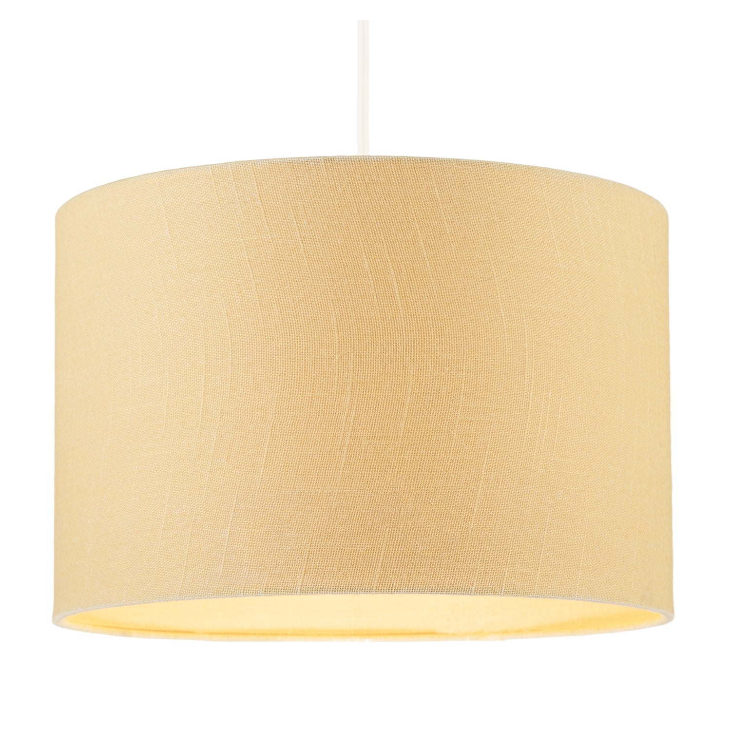 Designer Soft Mellow Yellow Textured Linen Fabric Circular Lamp Shade Image 2