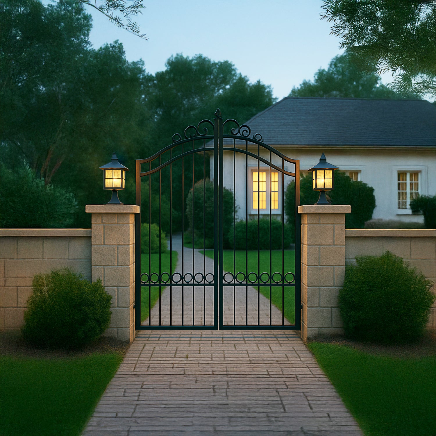 Classic Matte Black Die-Cast Aluminium Metal Exterior Lantern Bollard Fitting Image 7