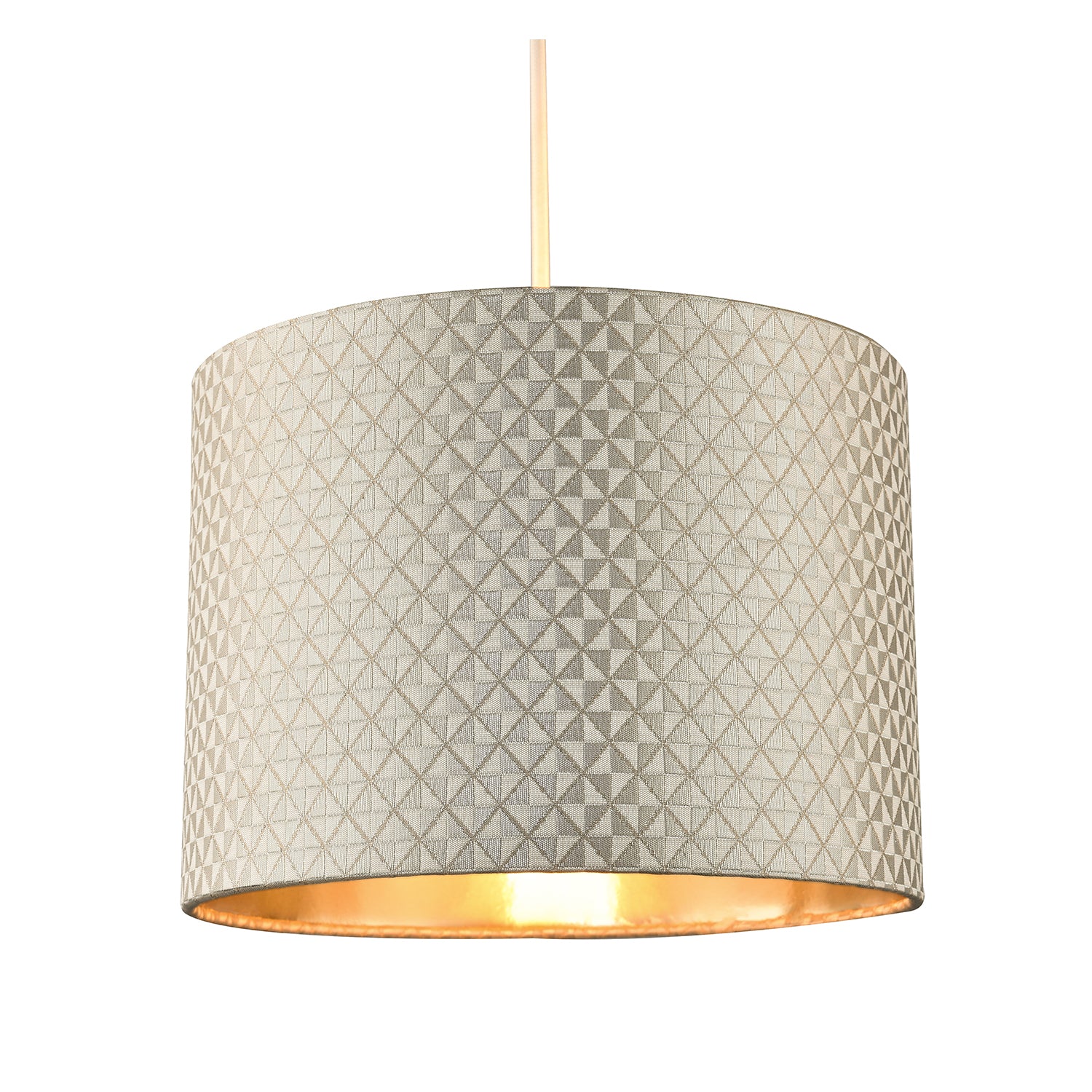 Light Shimmer Taupe Drum Lamp Shade with Inner Champagne Gold Lining Image 2