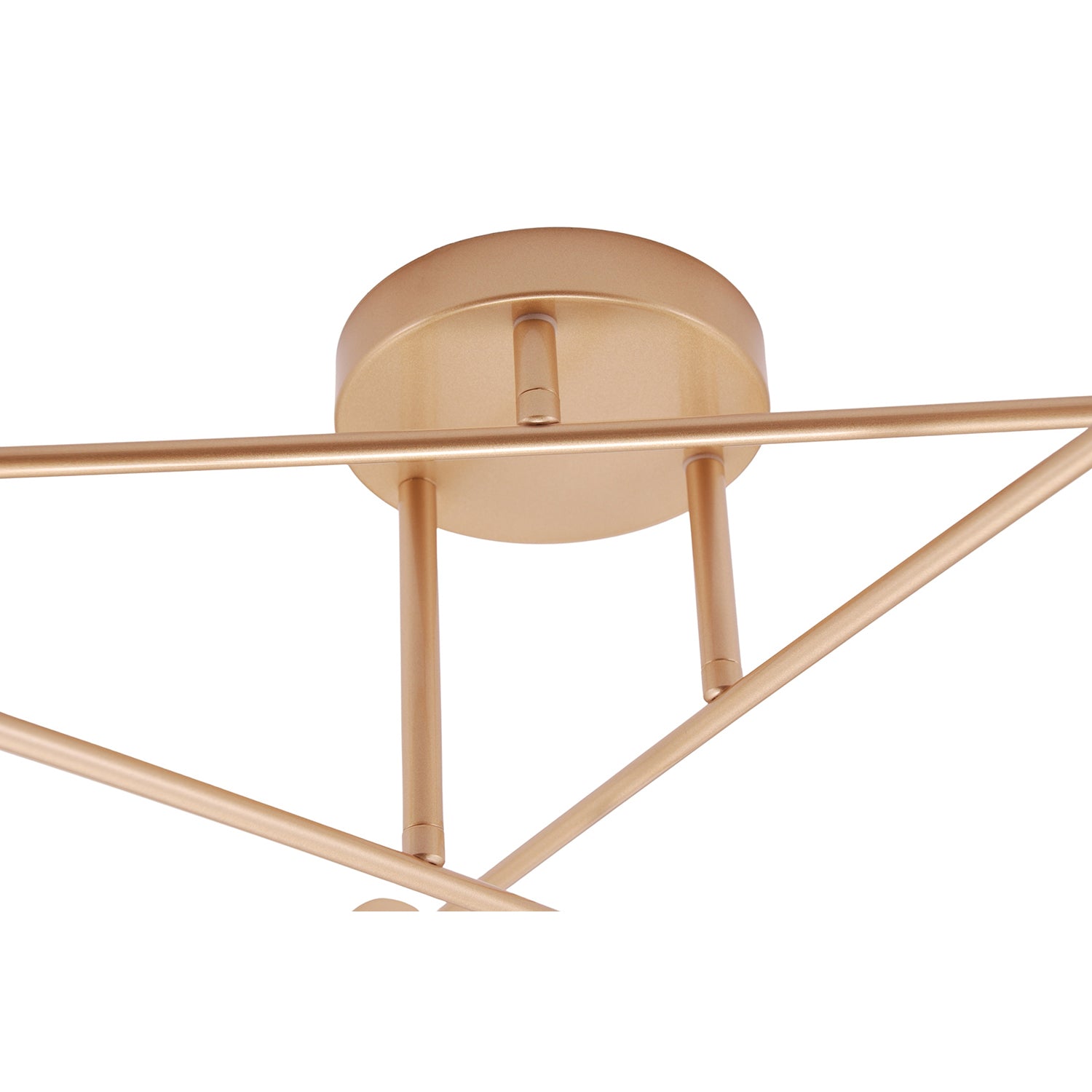 Industrial Designer Styled Satin Gold Ceiling Light with Straight Metal Arms Image 4