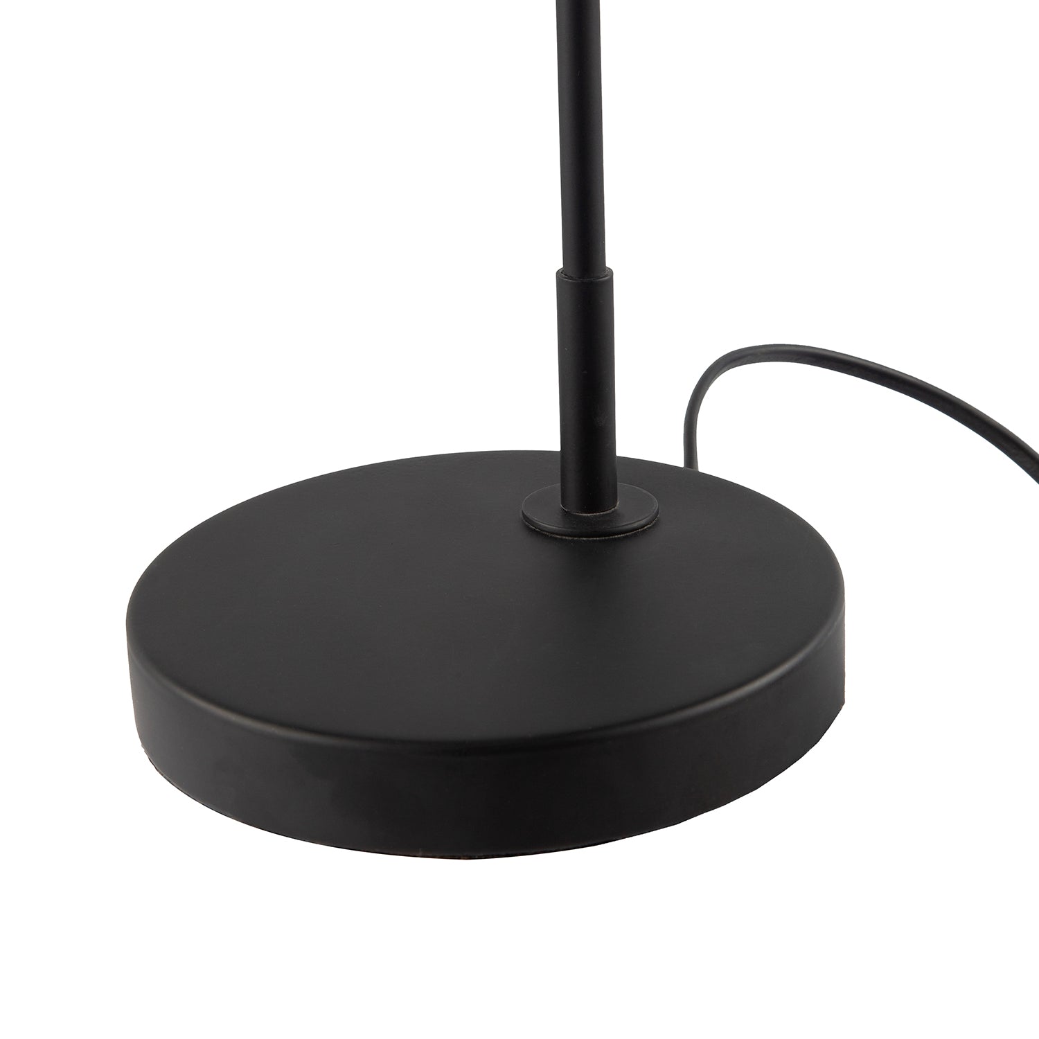 Traditional Matte Black Arch Desk Table Lamp with Clear Ribbed Shade Image 3