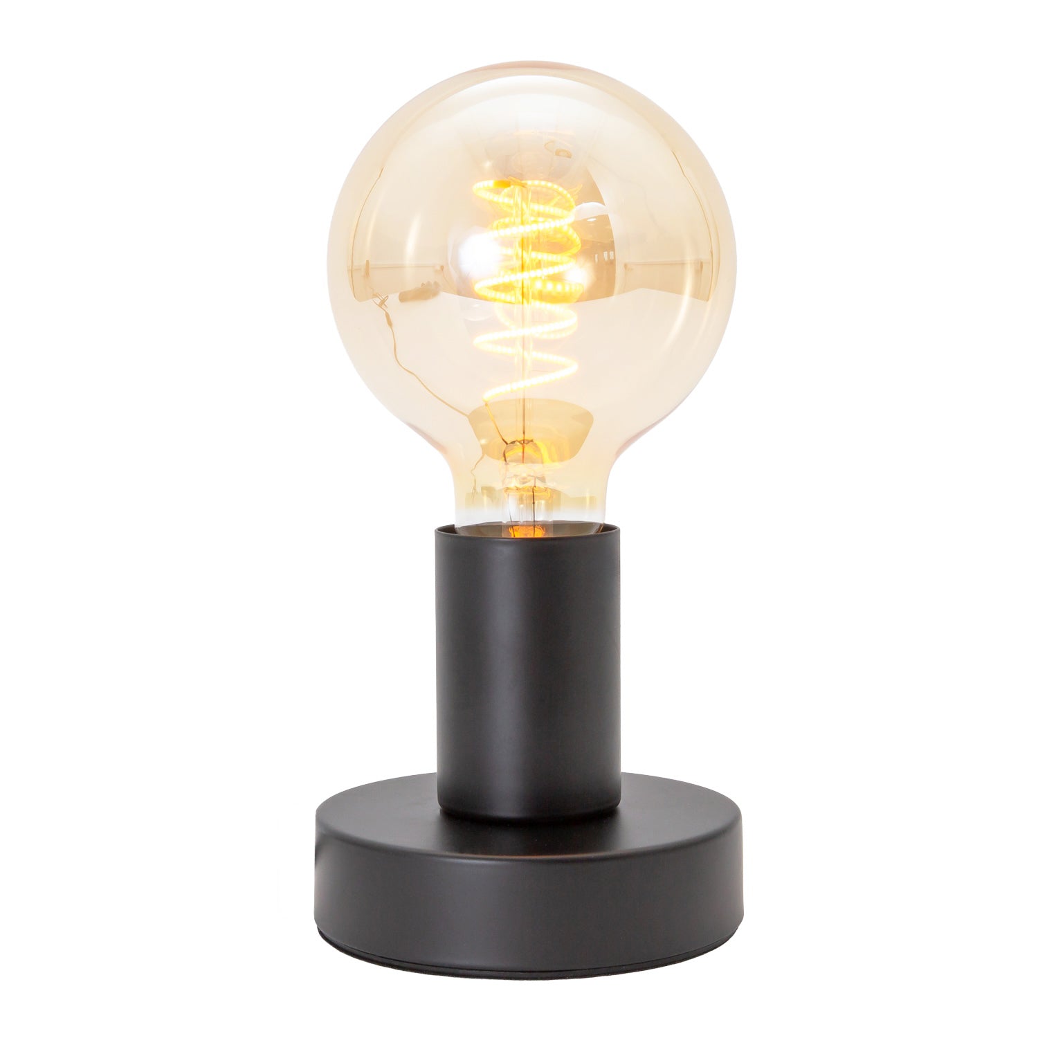 Matte Black Bulb Holder Table Lamp to Showcase Vintage Filament Bulbs Image 1