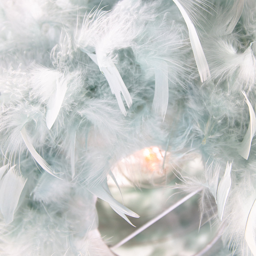 Eye-Catching and Modern Small Duck Egg Feather Decorated Pendant Lighting Shade Image 2