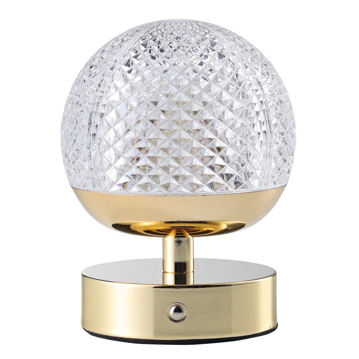 Modern Gold Rechargeable Touch Dimmable Table Lamp with Patterned Glass Shade Image 1