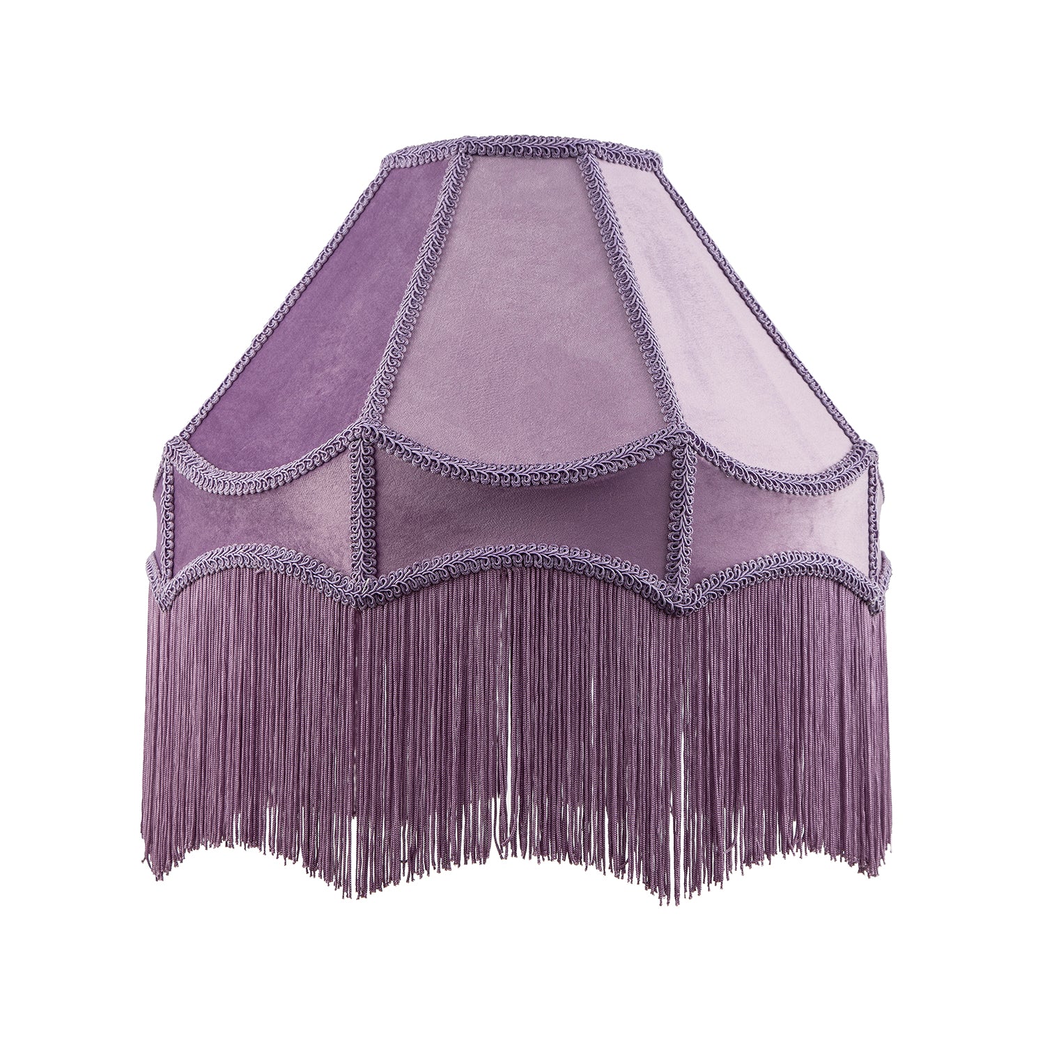 Traditional Victorian Empire 40cm Lamp Shade in Lilac with Tassels Image 1