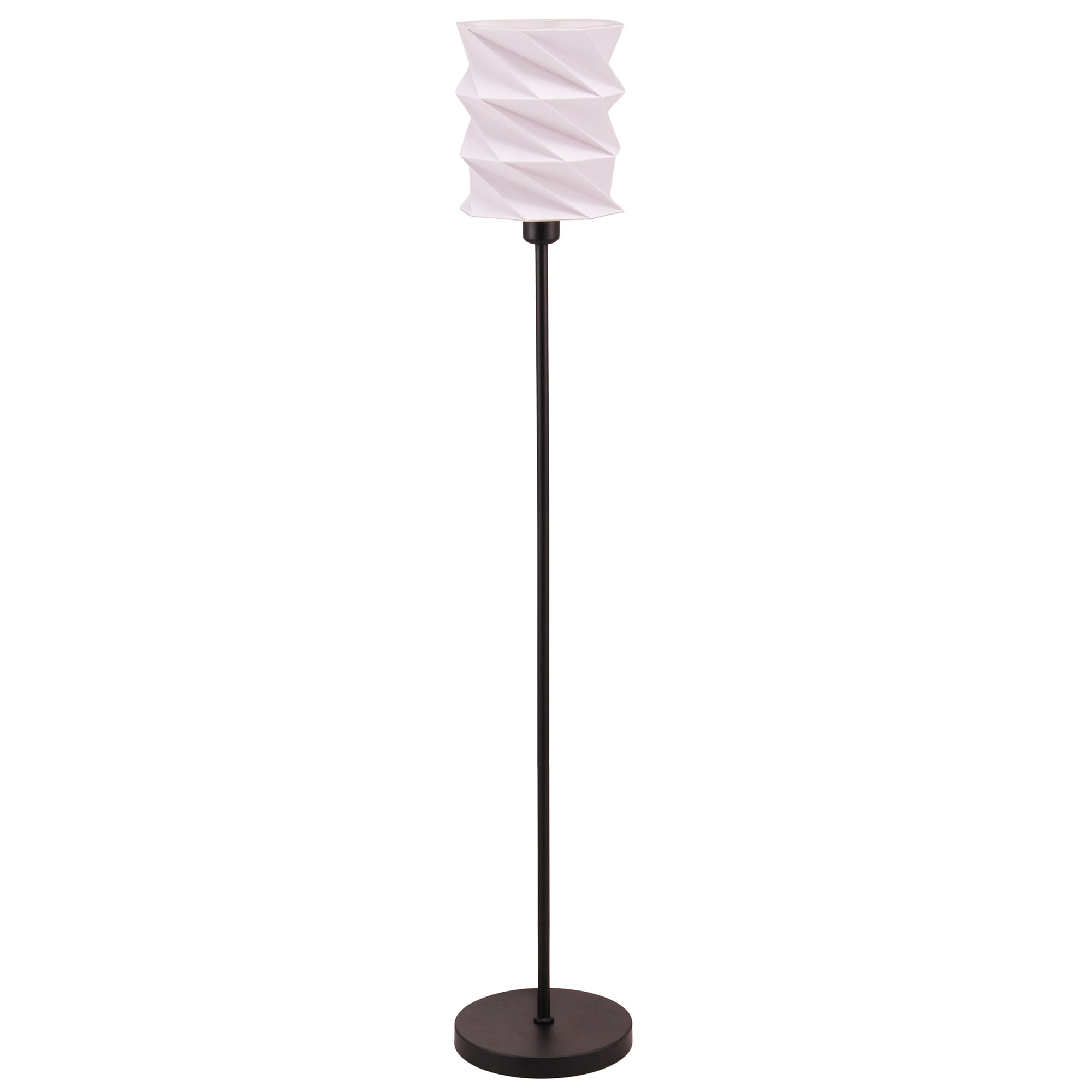 Modern Unique Matte Black Floor Lamp with Foldable White Geometric Shade Image 1