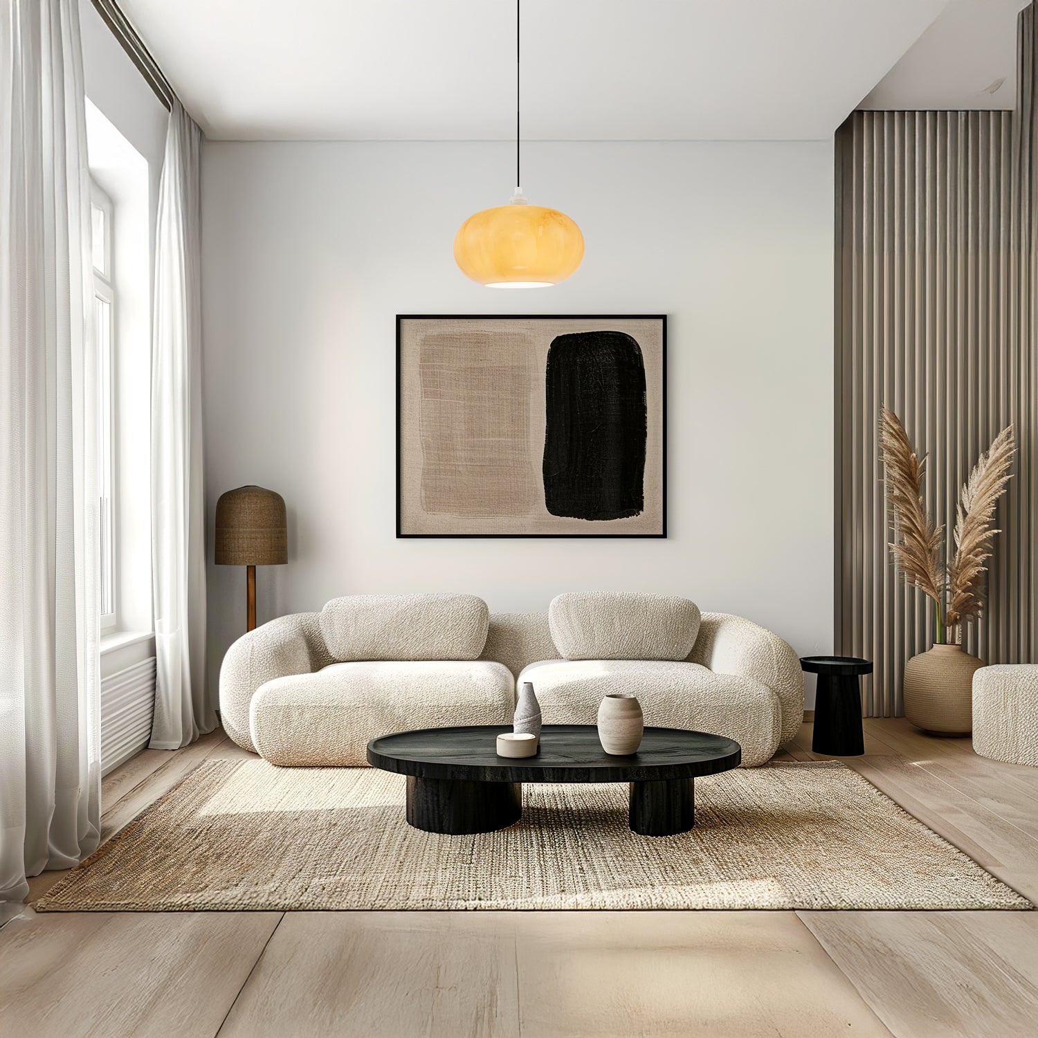 Amber Tinted Alabaster Glass Pendant Shade with Marble Effect Finish Image 7