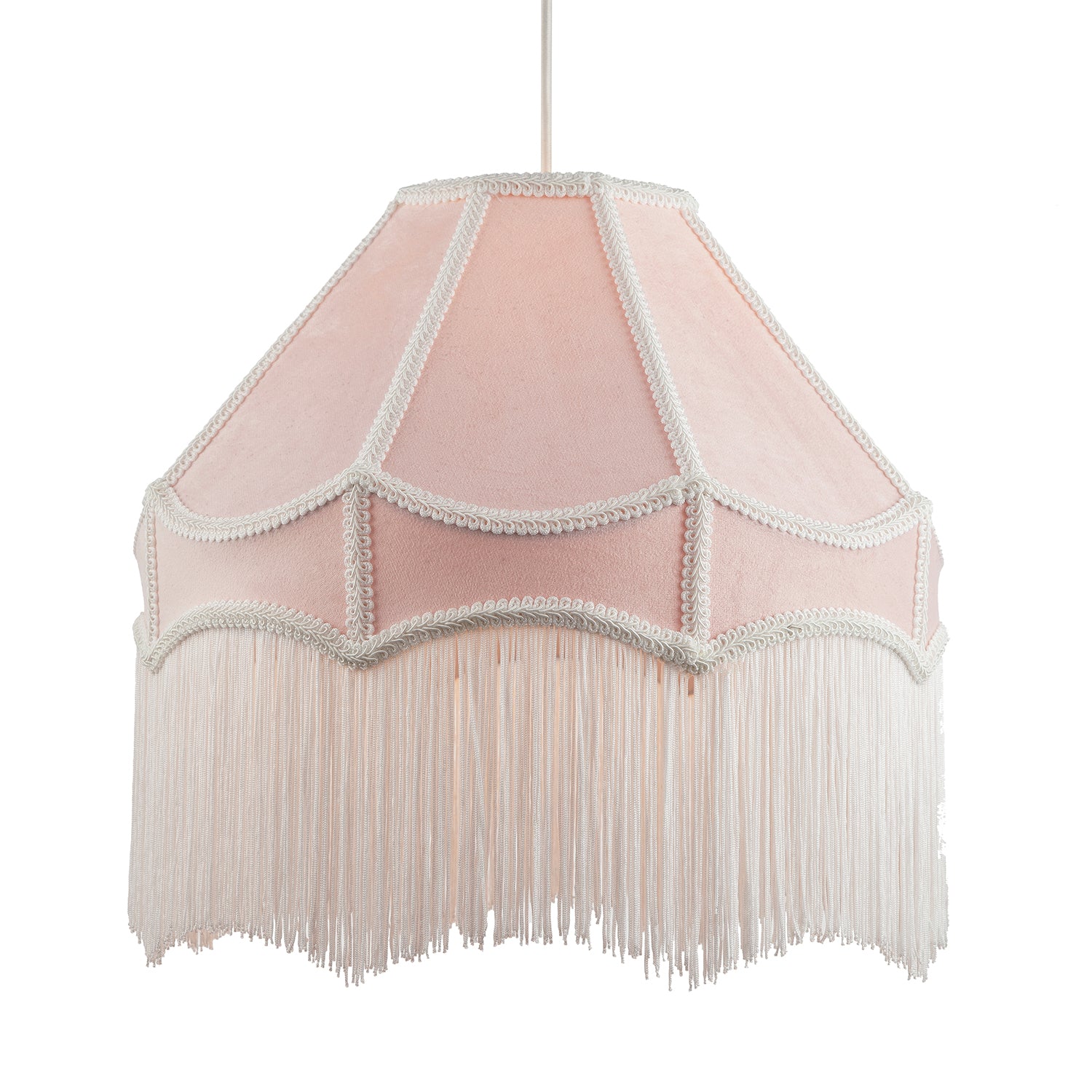 Traditional Victorian Empire 40cm Lamp Shade in Soft Pink with Tassels Image 2
