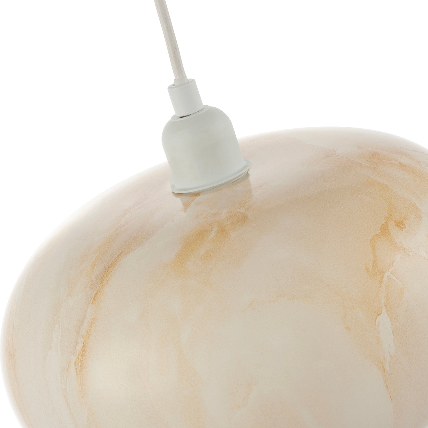 Amber Tinted Alabaster Glass Pendant Shade with Marble Effect Finish Image 5
