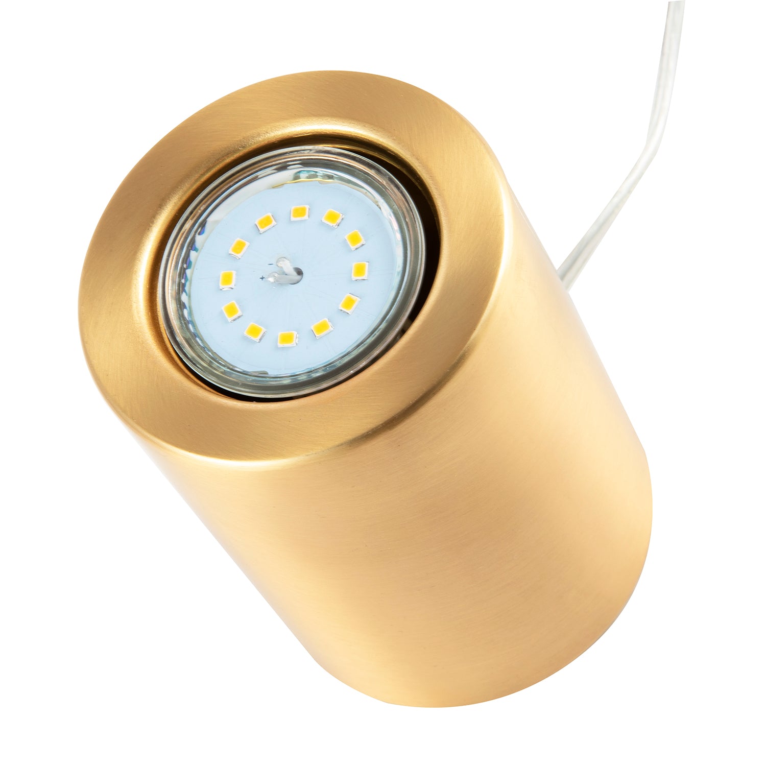 Small and Contemporary Brushed Gold LED Table/Floor Lamp Uplighter Image 2