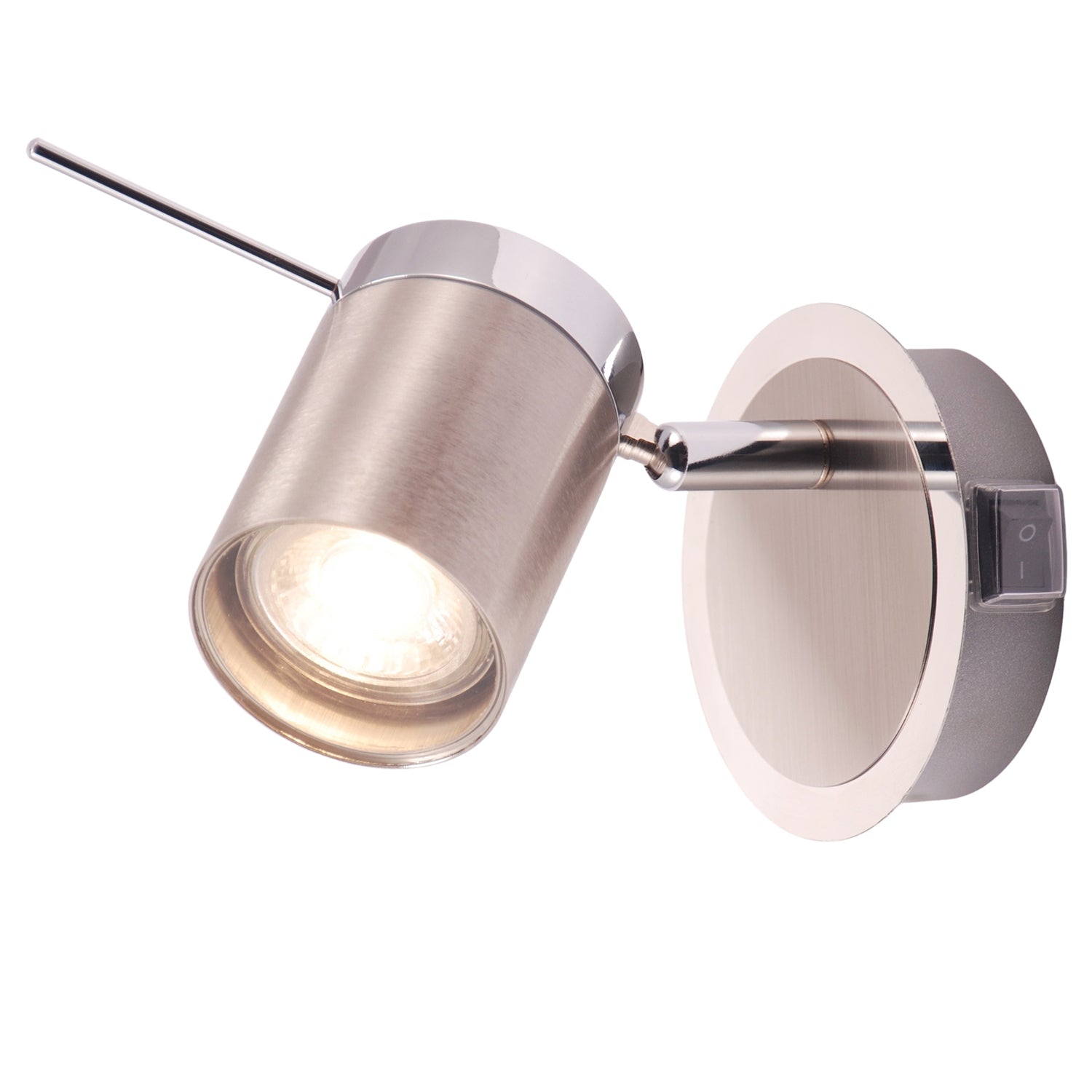 Modern Designer Chrome and Satin Nickel Spot IP44 Bathroom Wall Light Fitting Image 2