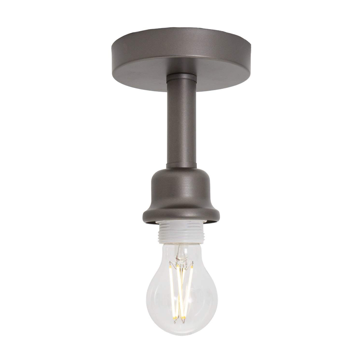 Contemporary Designer Short Semi Flush Pearl Grey Ceiling Rose Light Image 2