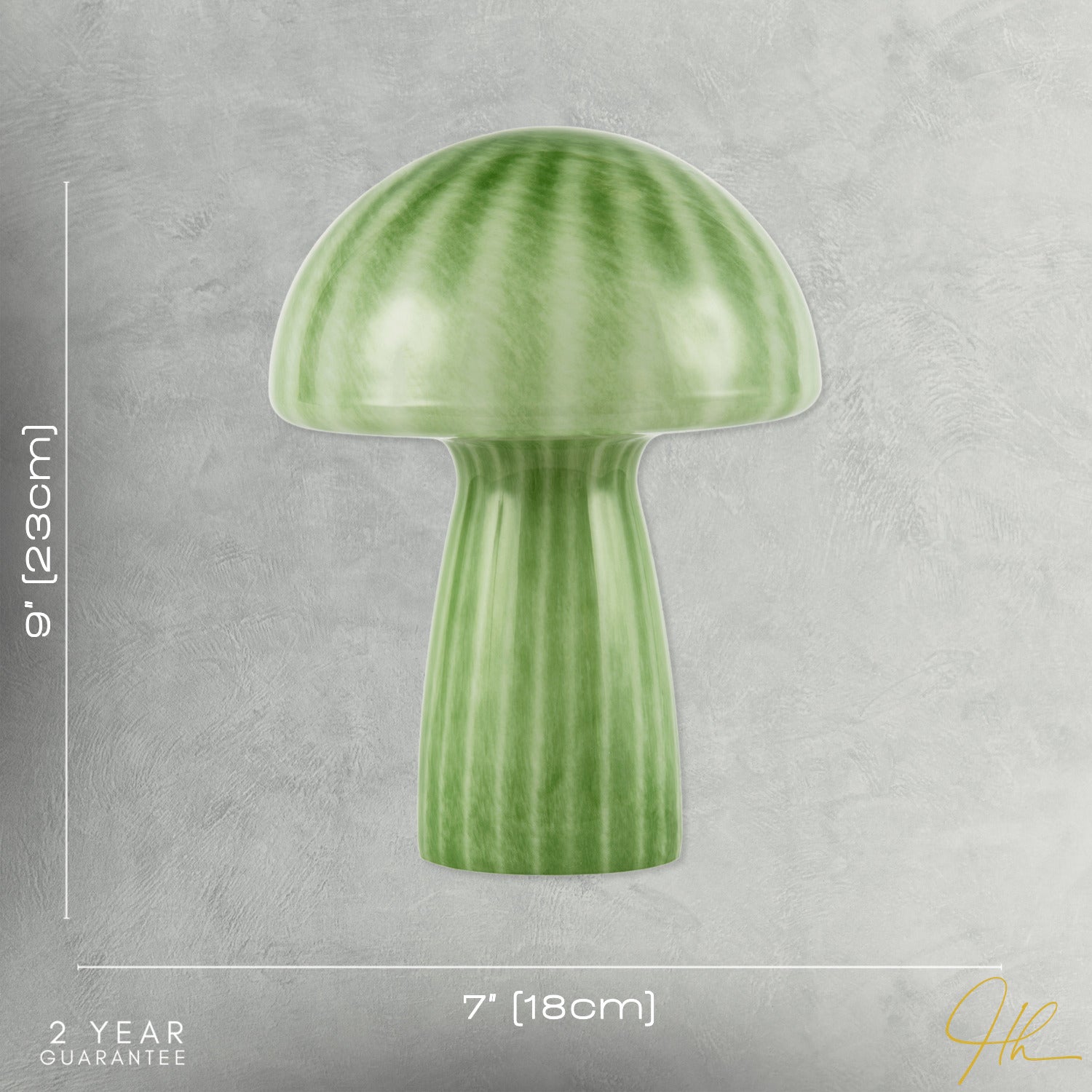1970s Italian Design Translucent Jade Green Glass Mushroom Table Lamp Image 7