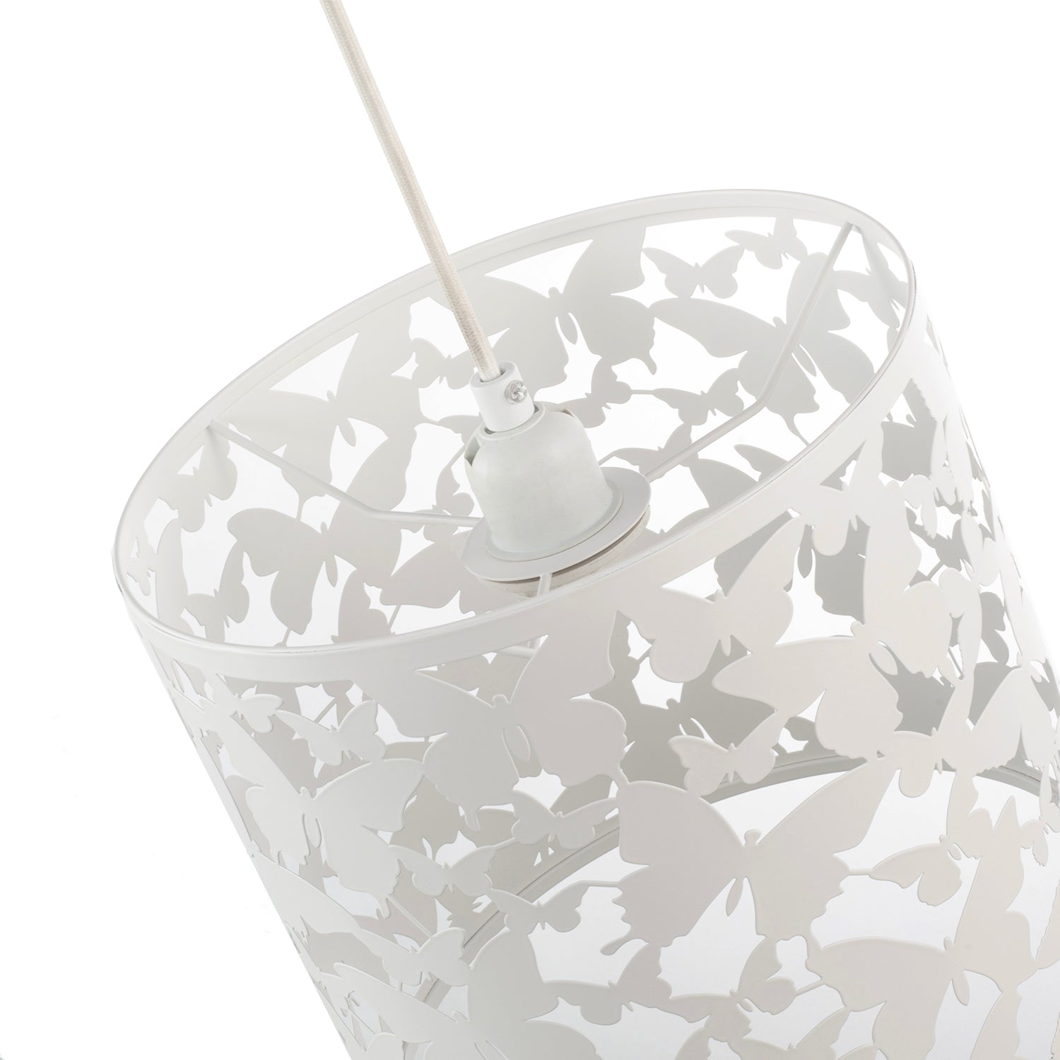 Unique Butterfly Themed Pendant Ceiling Light Shade in Gloss White Image 4