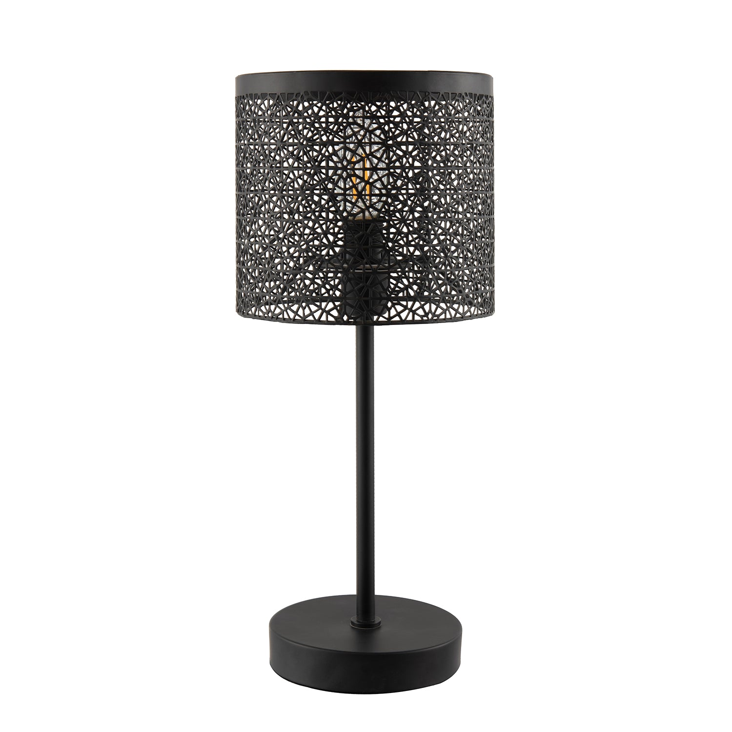 Classic Chic Moroccan Themed Matte Black Table Lamp with Inline Switch Image 5