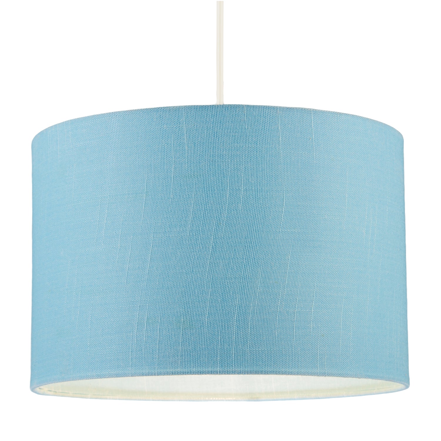 Designer Ocean Current Blue Textured Linen Fabric Circular Lamp Shade Image 2