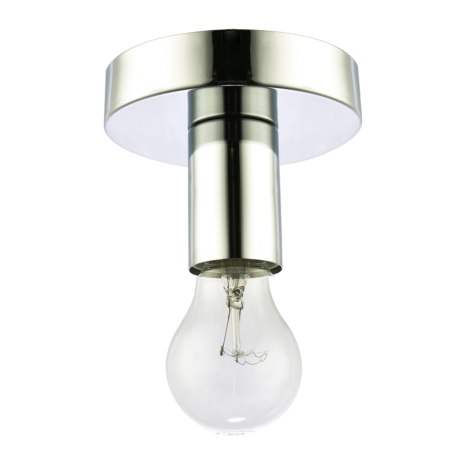 Polished Chrome Ceiling or Wall Light Fitting for Industrial Style Light Bulbs Image 1