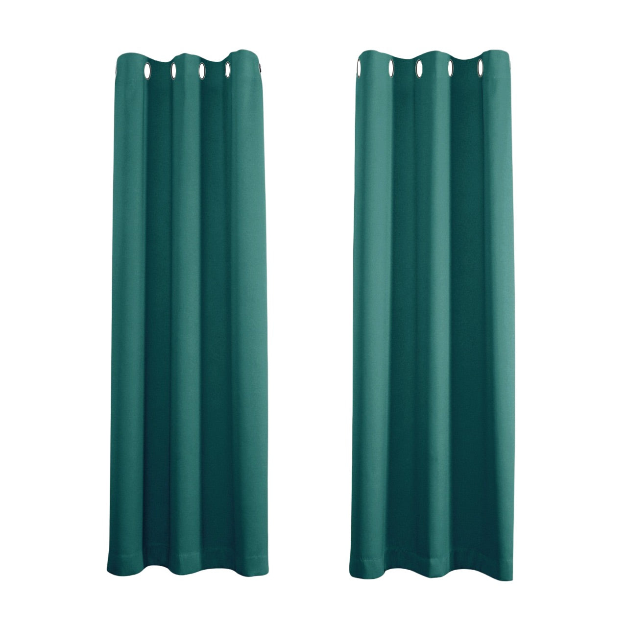 Teal Blackout Curtains - Eyelet Thermal Curtain - 46 x 63 Inch Drop - 2 Panel Image 1
