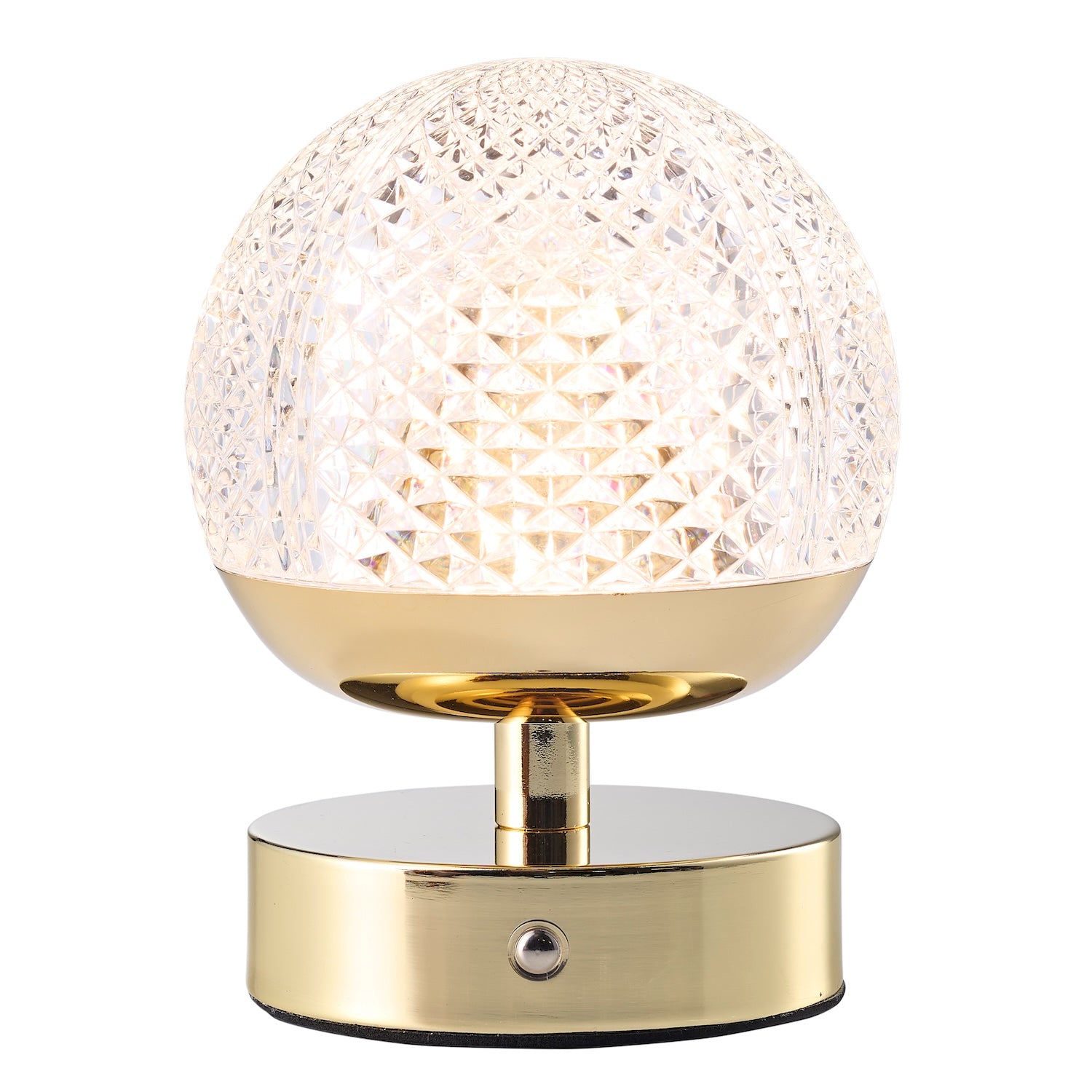 Modern Gold Rechargeable Touch Dimmable Table Lamp with Patterned Glass Shade Image 2