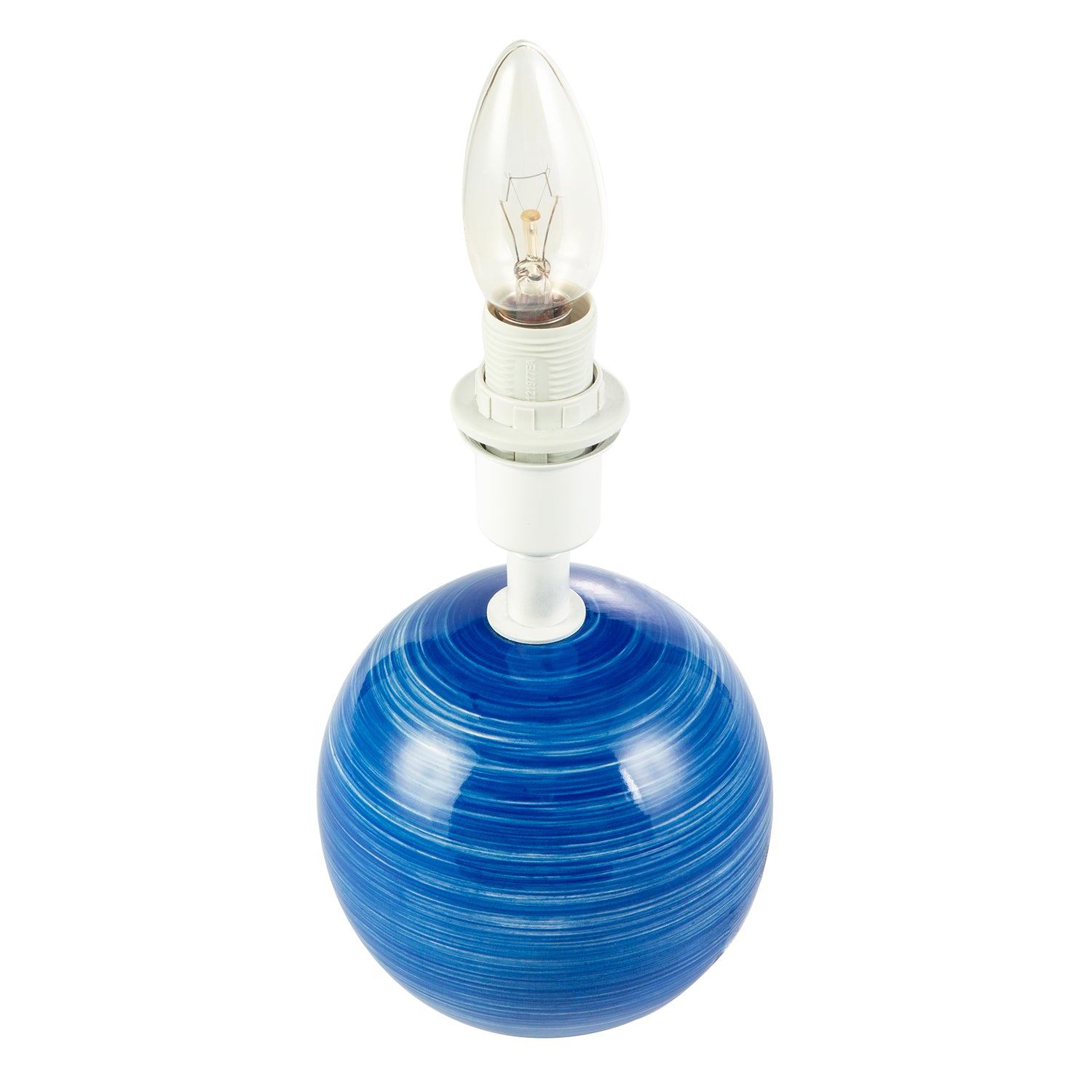 Blue and White Ceramic Gloss Table Lamp Base with Tiltable Lamp Holder Image 2