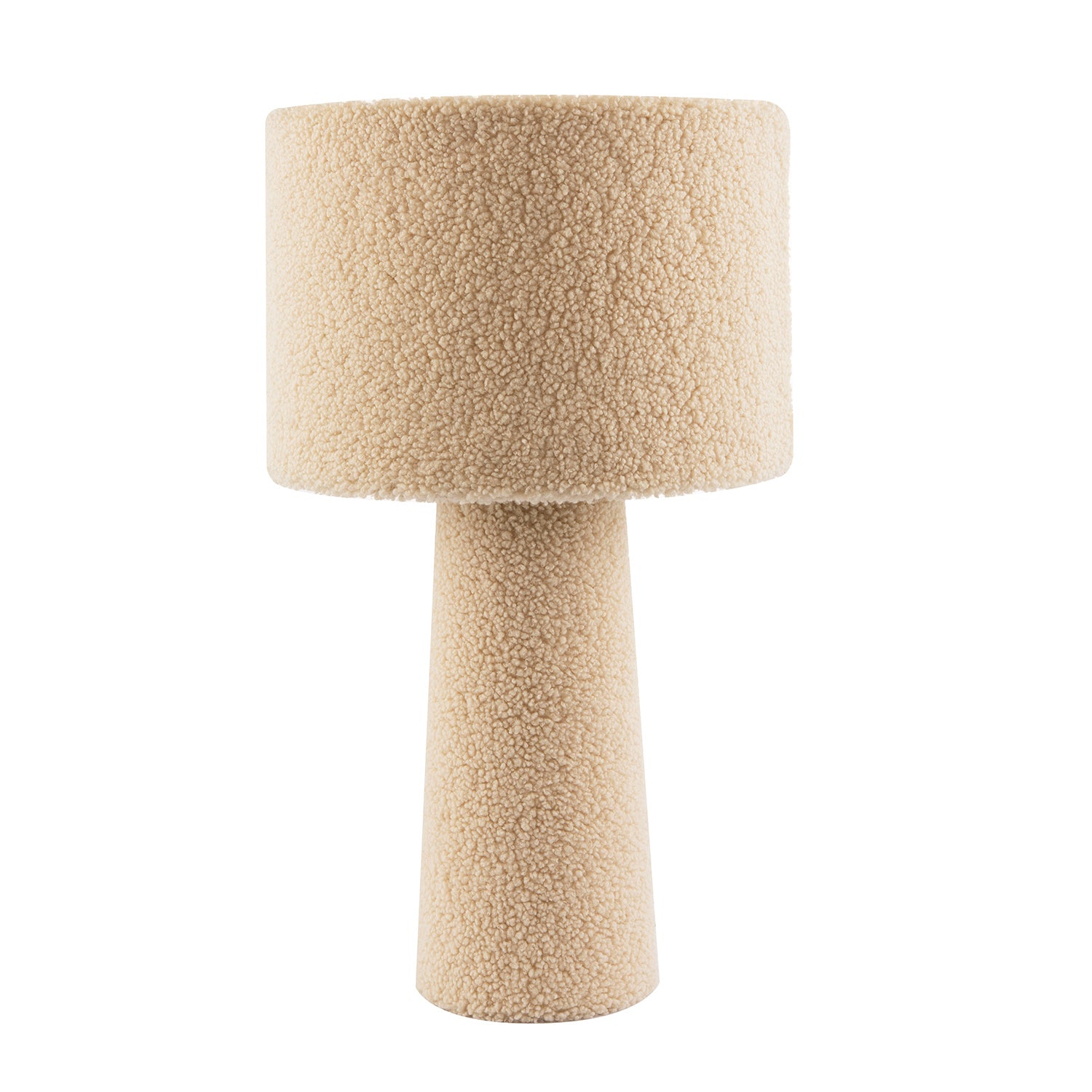 Designer Table Lamp with Cream Wool Base and Shade with Inner Lining Image 2