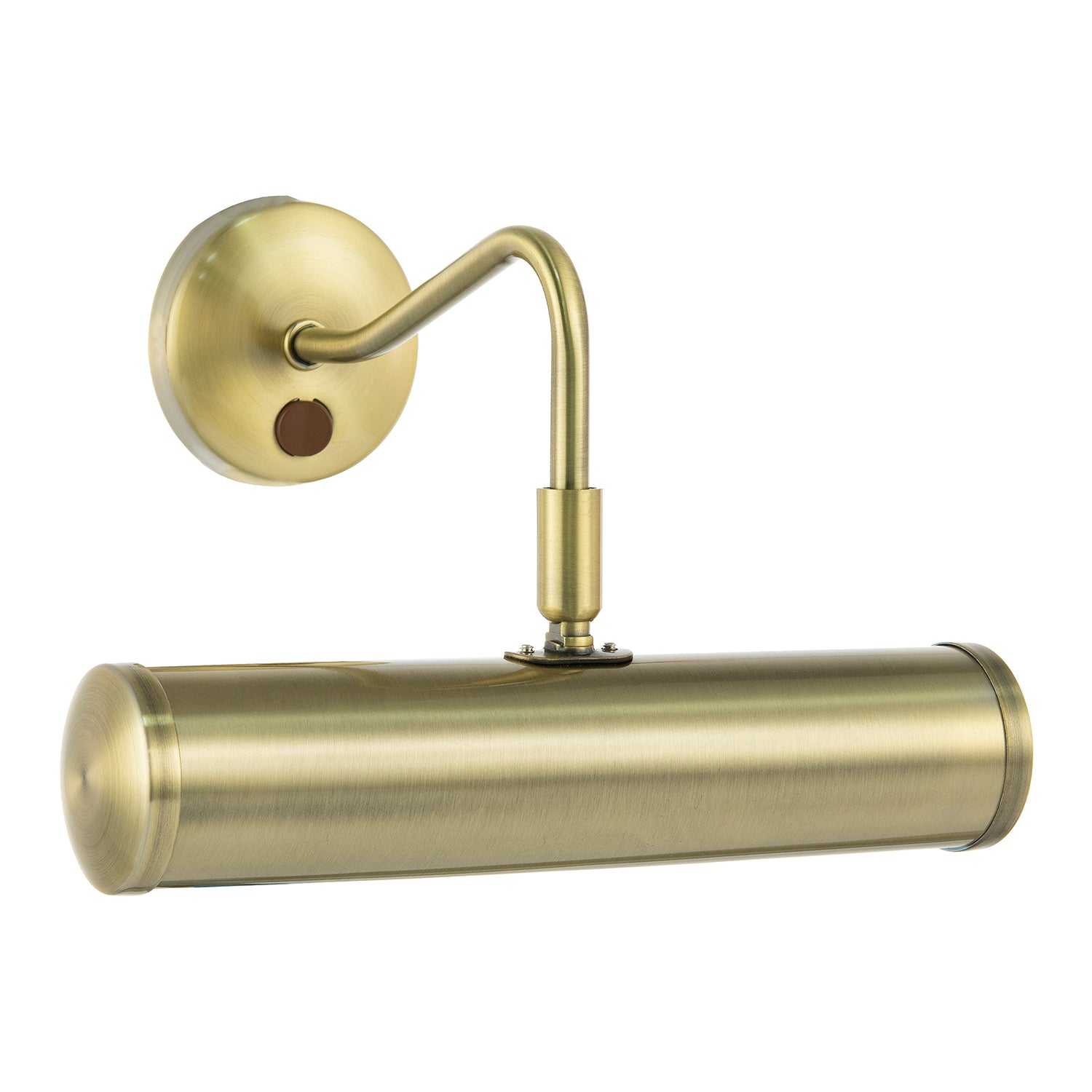 Classic Traditional Picture Wall Light in Antique Brass with Switch Button Image 1