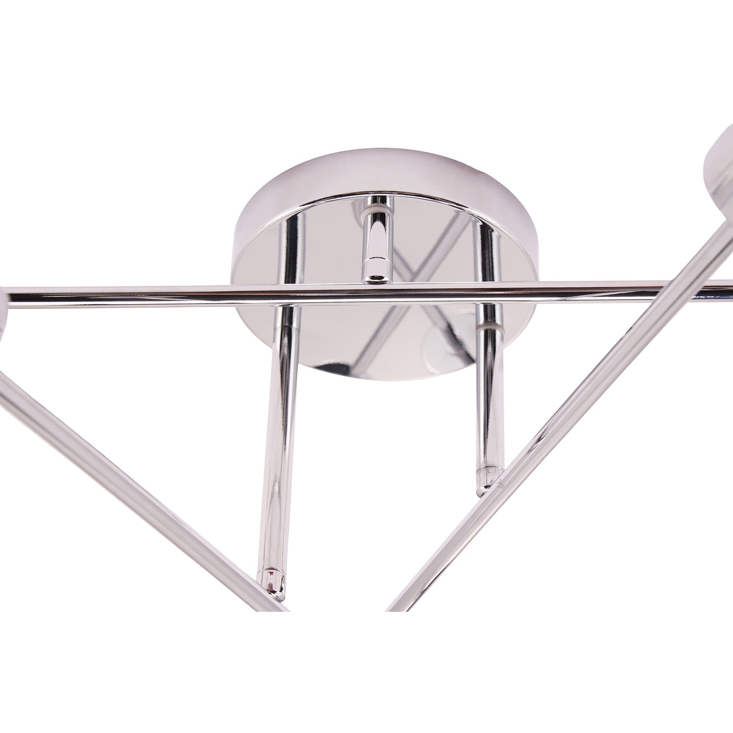 Industrial Designer Styled Polish Chrome Ceiling Light with Straight Metal Arms Image 5