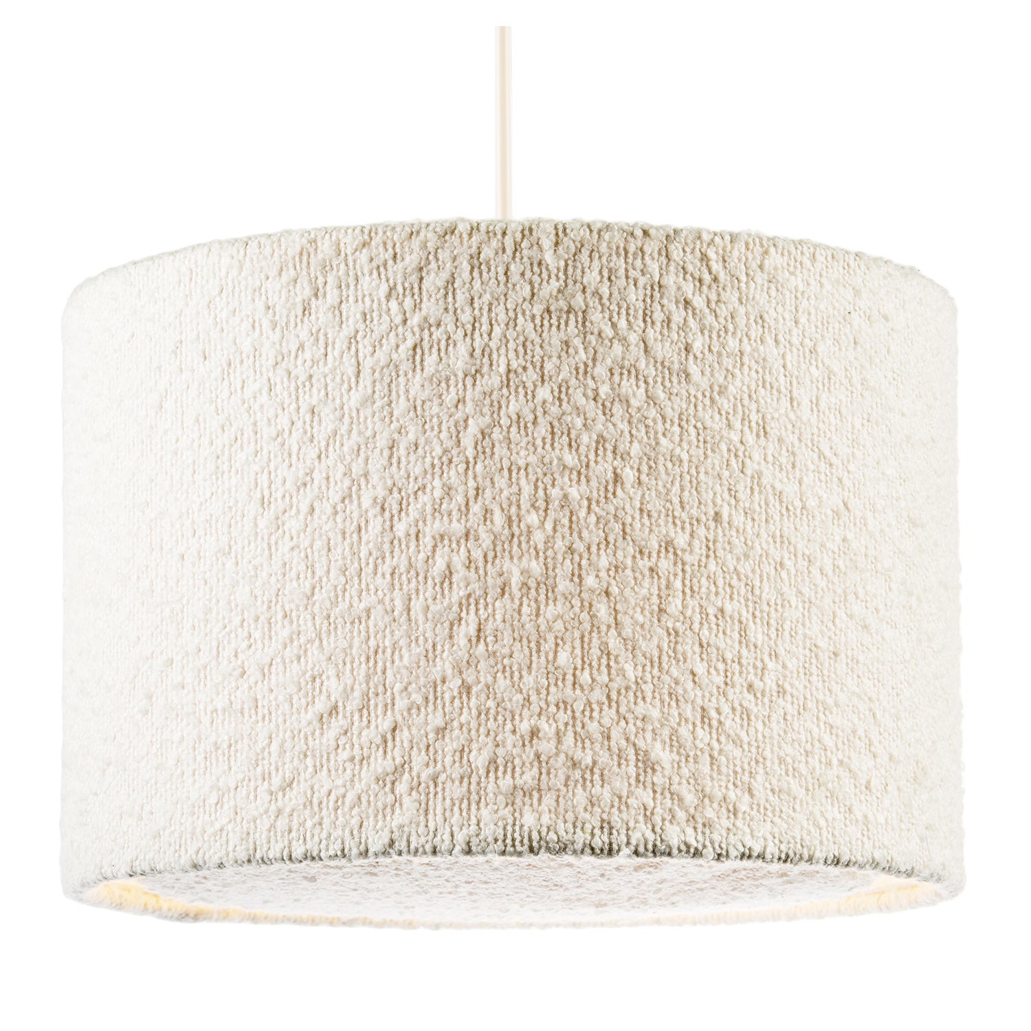 Luxuriously Textured Boucle Lamb Wool Fabric Pendant Lighting Shade Image 2