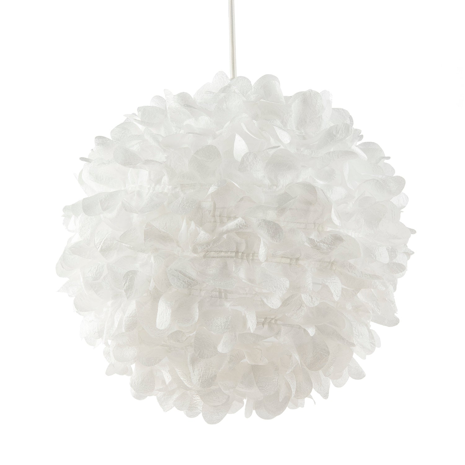 Chic Designer 30cm Pendant Light Shade with White Fabric Folded Petals Image 2