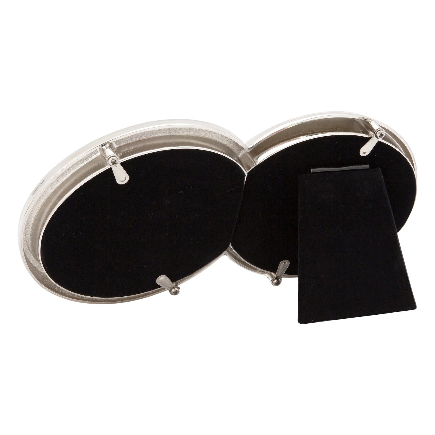 Double Heart Silver Picture Frame with Square Etched Diamante Crystals Image 4