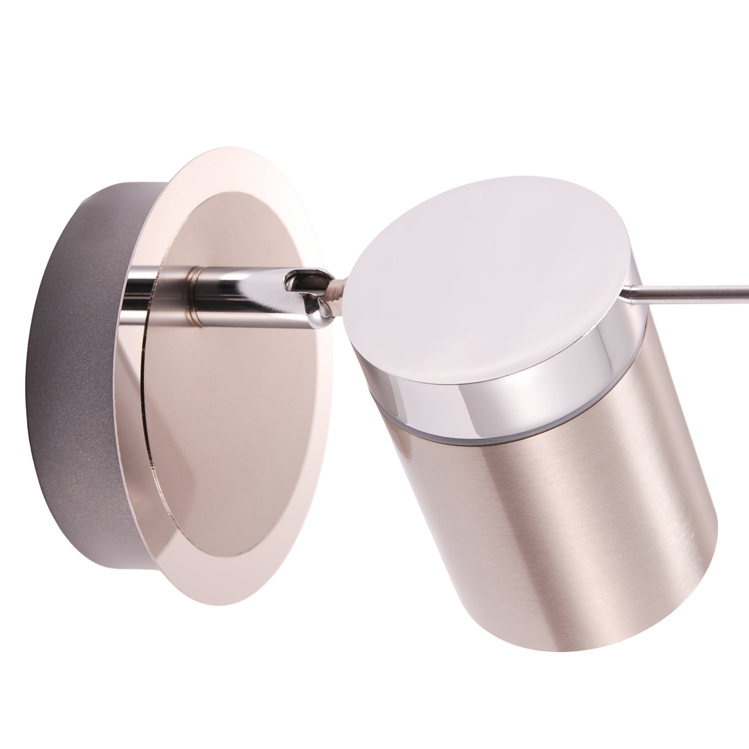 Modern Designer Chrome and Satin Nickel Spot IP44 Bathroom Wall Light Fitting Image 3