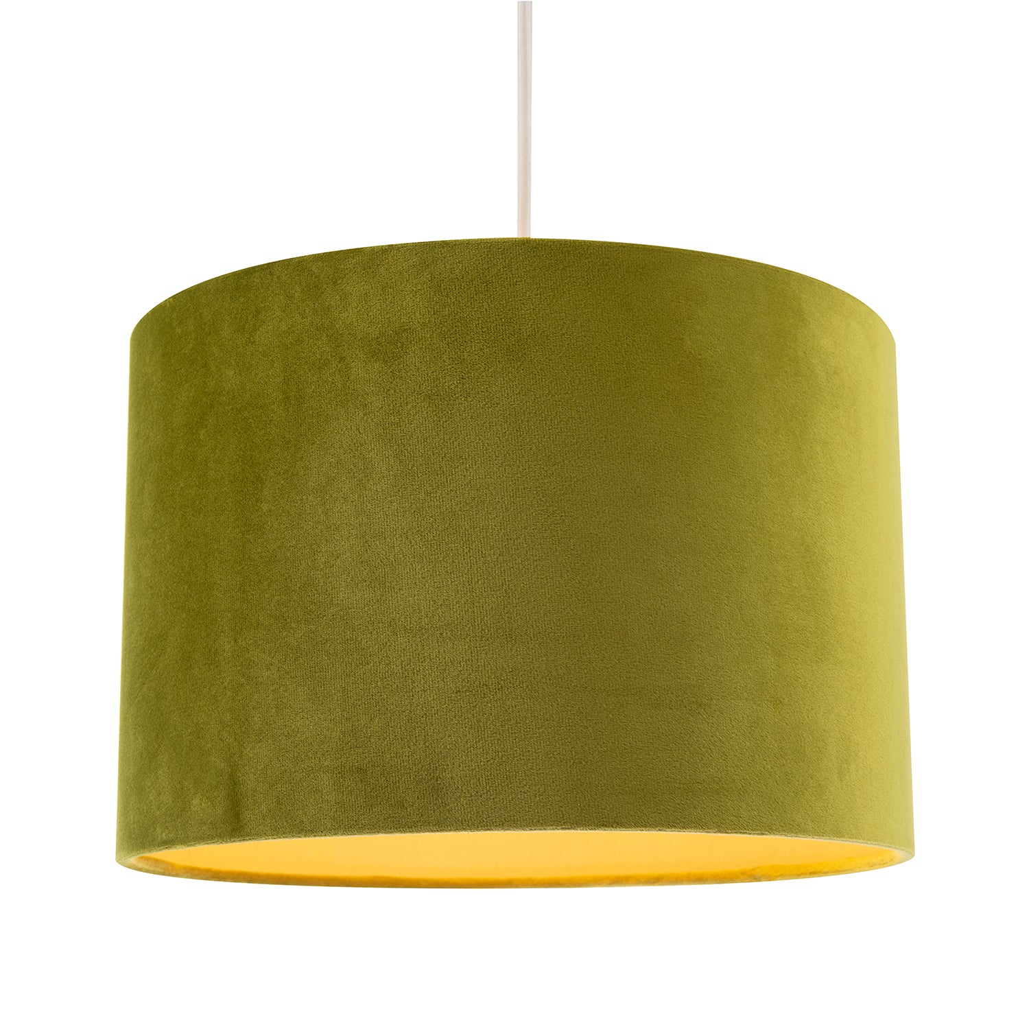 Soft Velvet Olive Green Fabric Round Lamp Shade for Table or Pendant Image 2