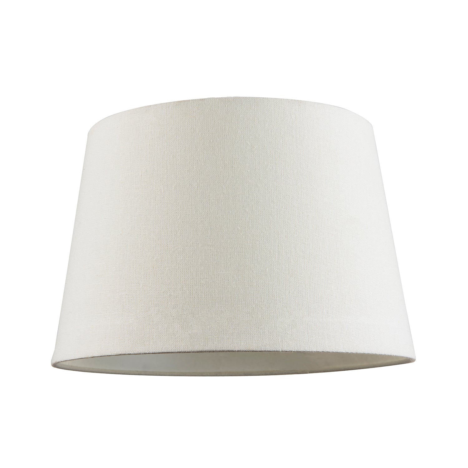Contemporary Off-White Linen Fabric Drum Lampshade with Cotton Inner Image 1