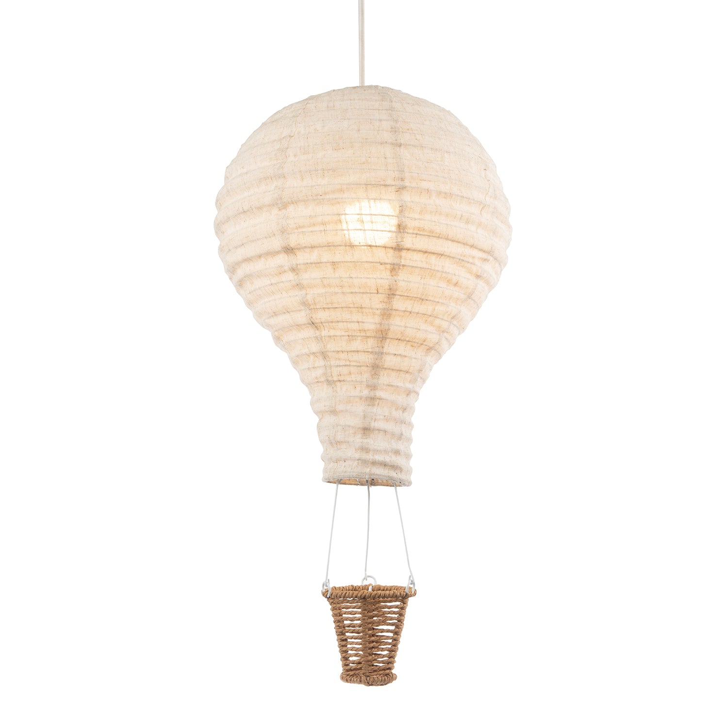 Modern Hot Air Balloon Oatmeal Linen Easy Fit Pendant Lighting Shade Image 2