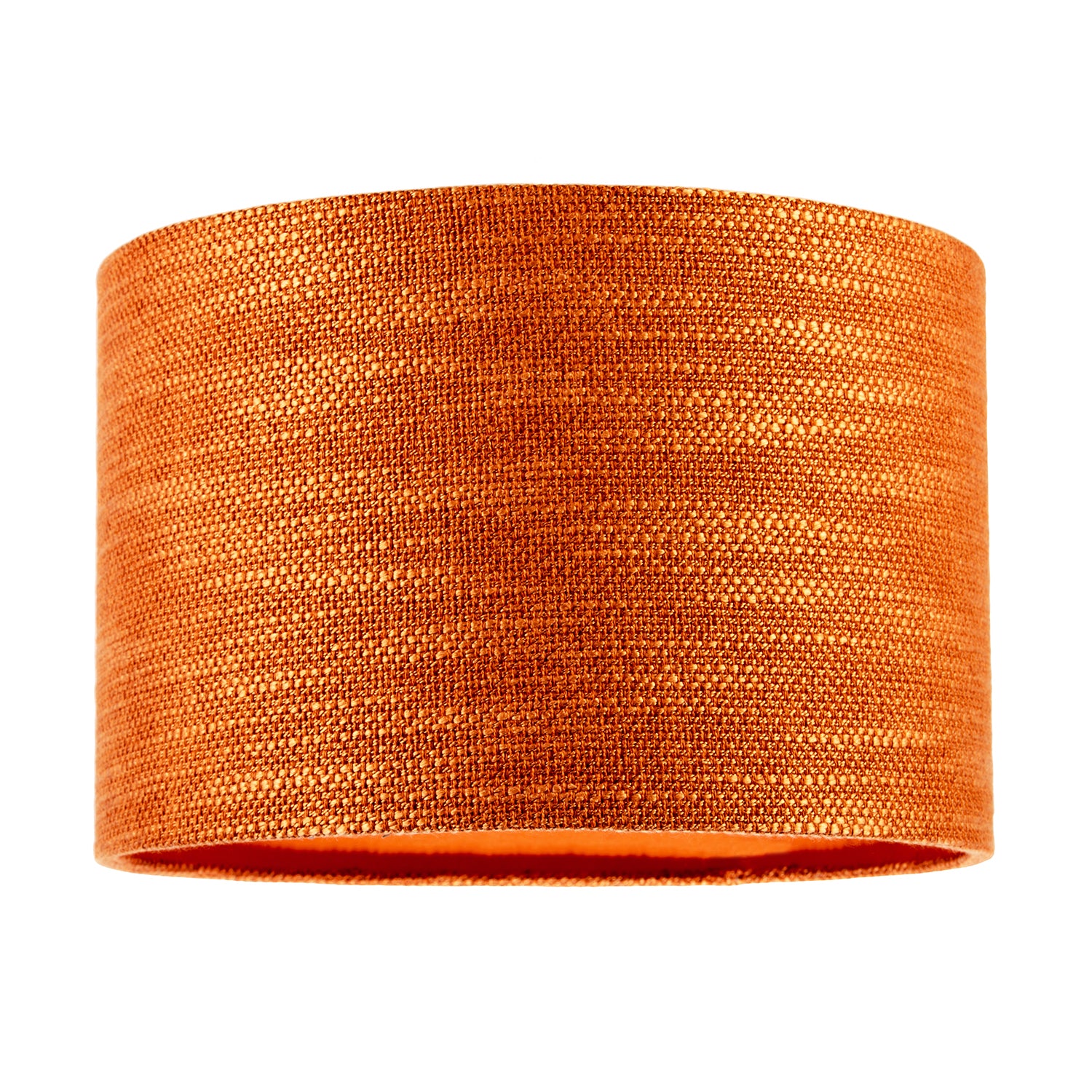 Designer Bobbled and Textured Linen Lamp Shade in Rustic Orange Image 1