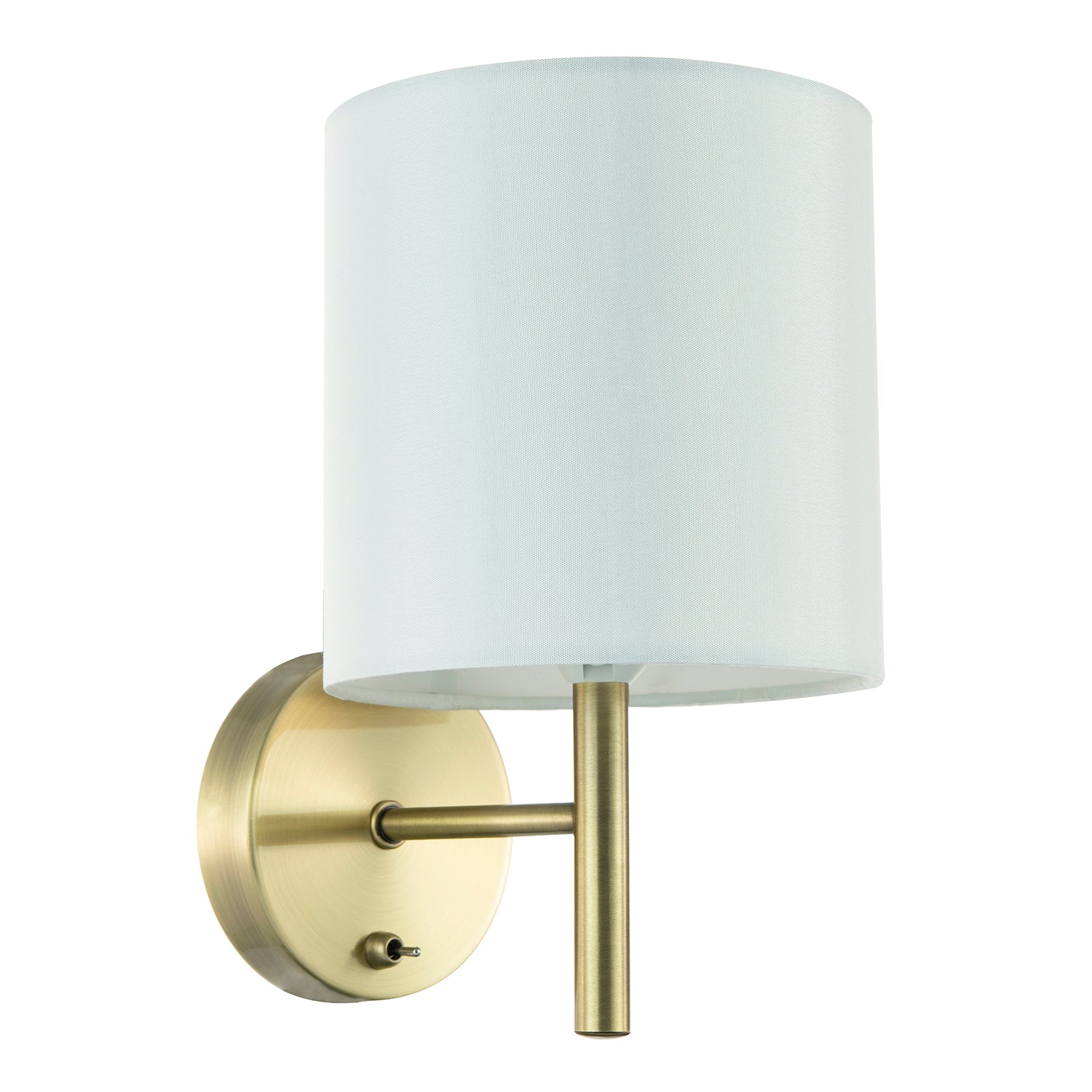 Contemporary Bedside Wall Lamp in Antique Brass with Toggle Switch and Shade Image 2