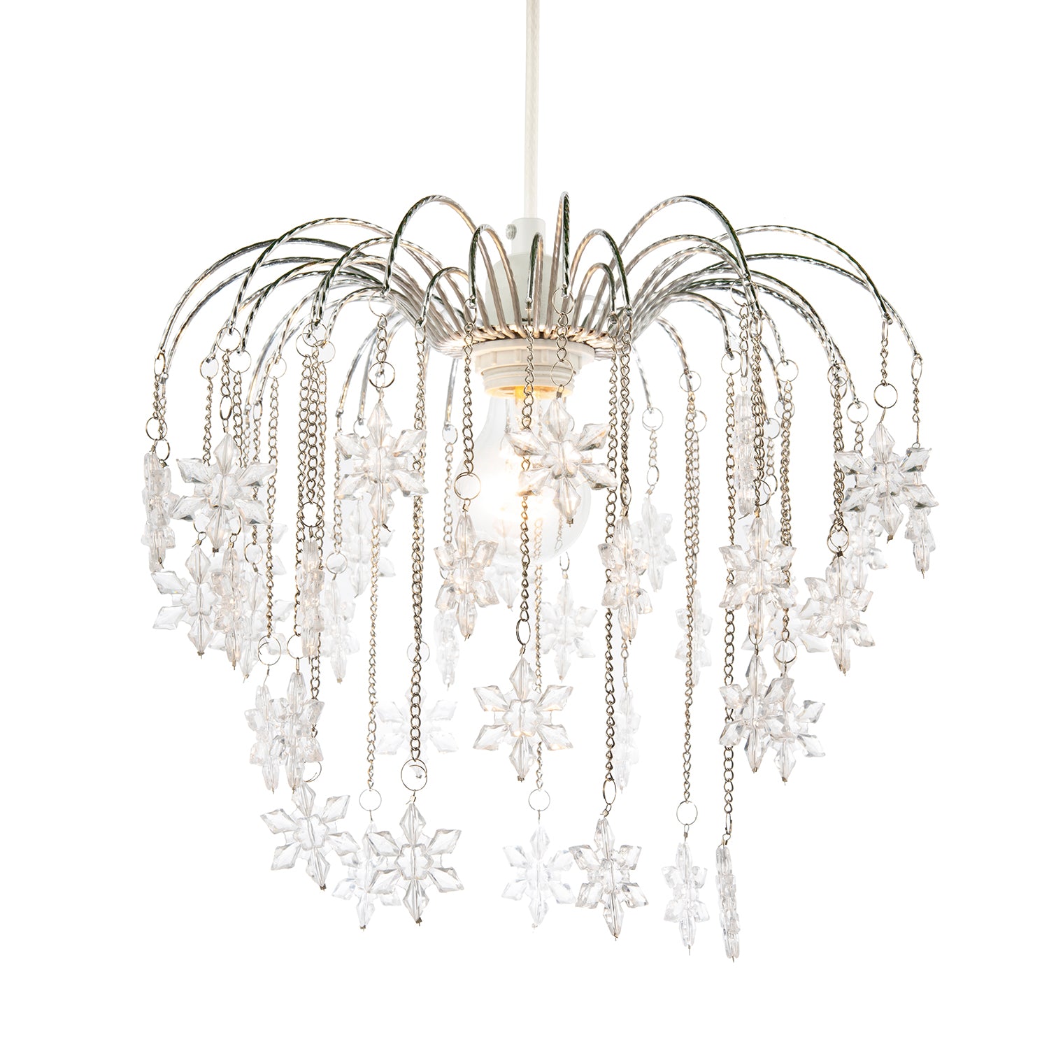 Modern Waterfall Pendant Light Shade with Star Shaped Acrylic Icicles Image 2