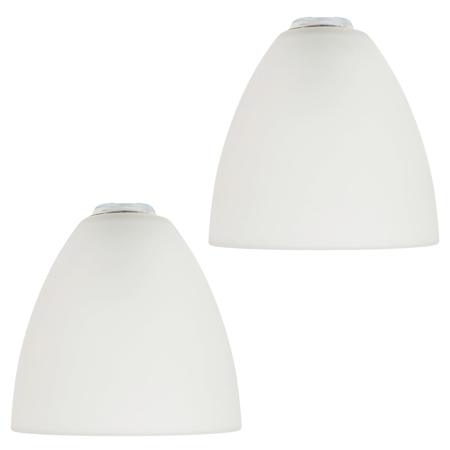 Stylish Pair of Frosted White Glass Shades with Classic Shape for E14 and E27 Image 1