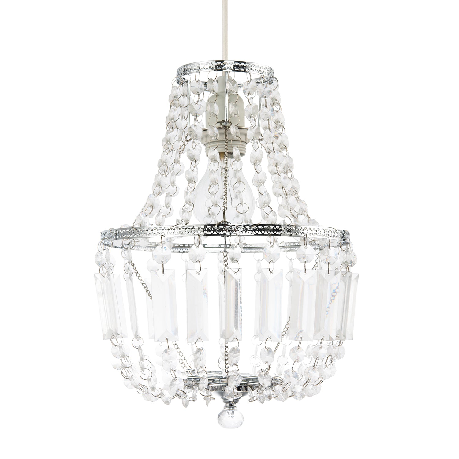 Traditional Vintage Style Pendant Lighting Shade with Clear Acrylic Image 1