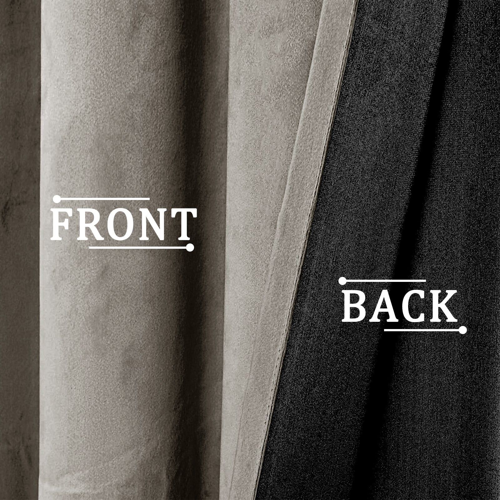 Dark Taupe Velvet Darkening Eyelet Curtains - 46x54 Inch Drop - Pair Image 2