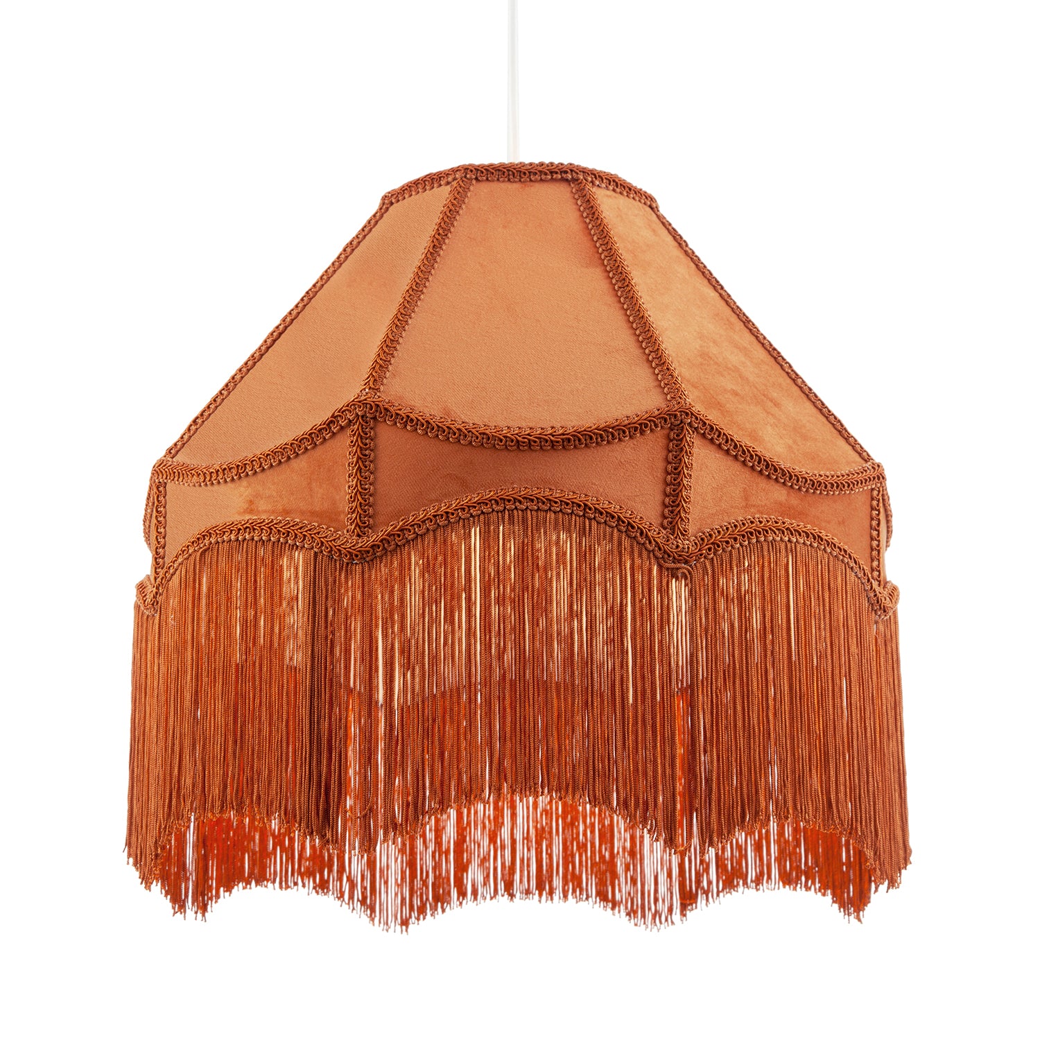 Traditional Victorian Empire 40cm Lamp Shade in Ochre with Tassels Image 2